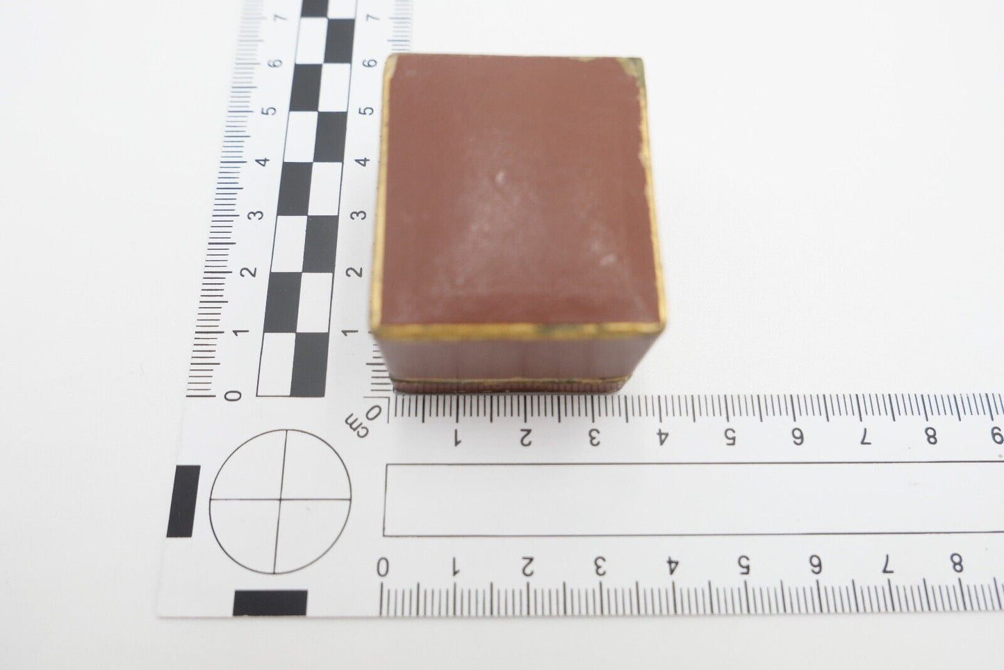 antikes Ringetui 3,5x4x2,8 cm Braun Etui Box Aufbewahrung Schatulle - Antikhandel-Stuttgart