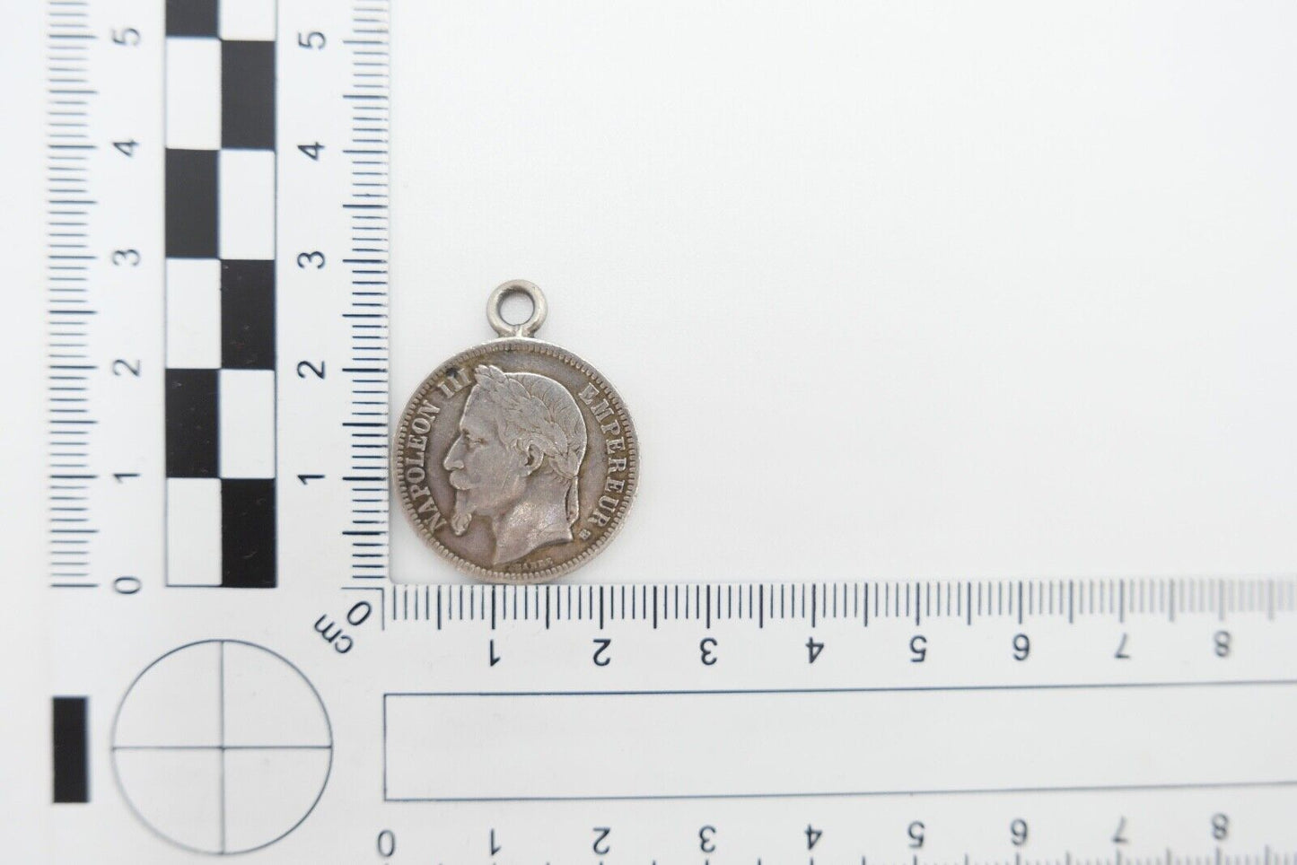 Silber Münze 1 Francs 1866 gefasst Frankreich Napoleon III ss-vz - Antikhandel-Stuttgart