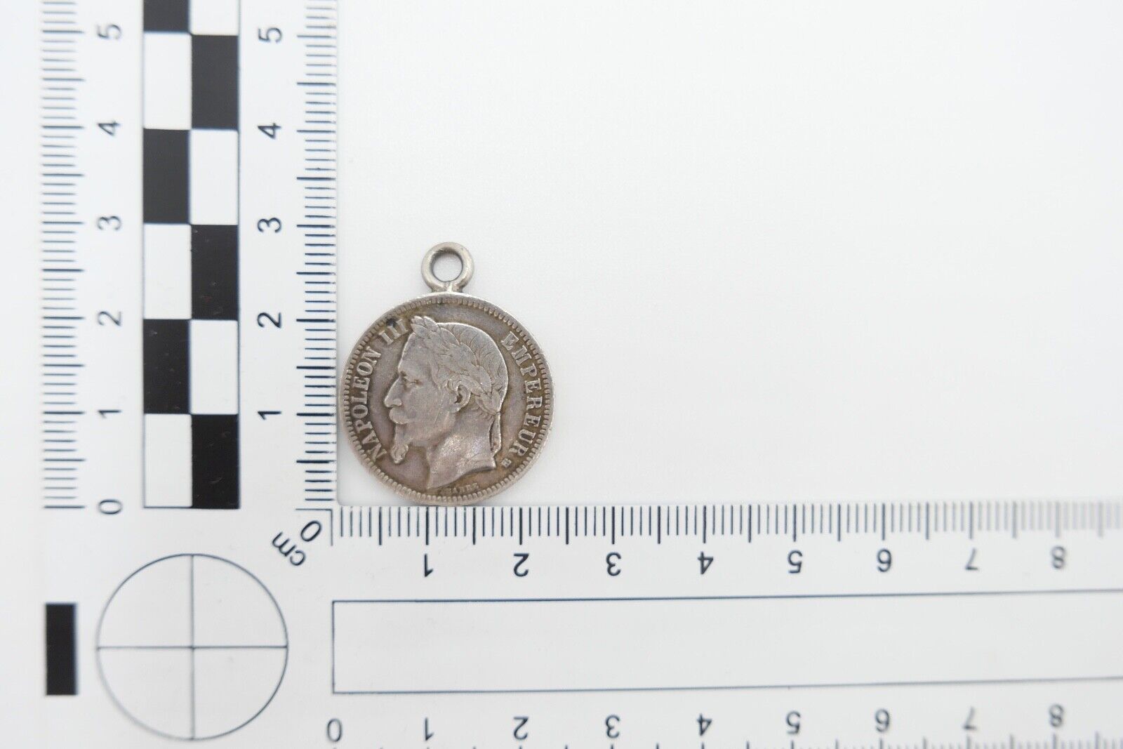 Silber Münze 1 Francs 1866 gefasst Frankreich Napoleon III ss-vz - Antikhandel-Stuttgart