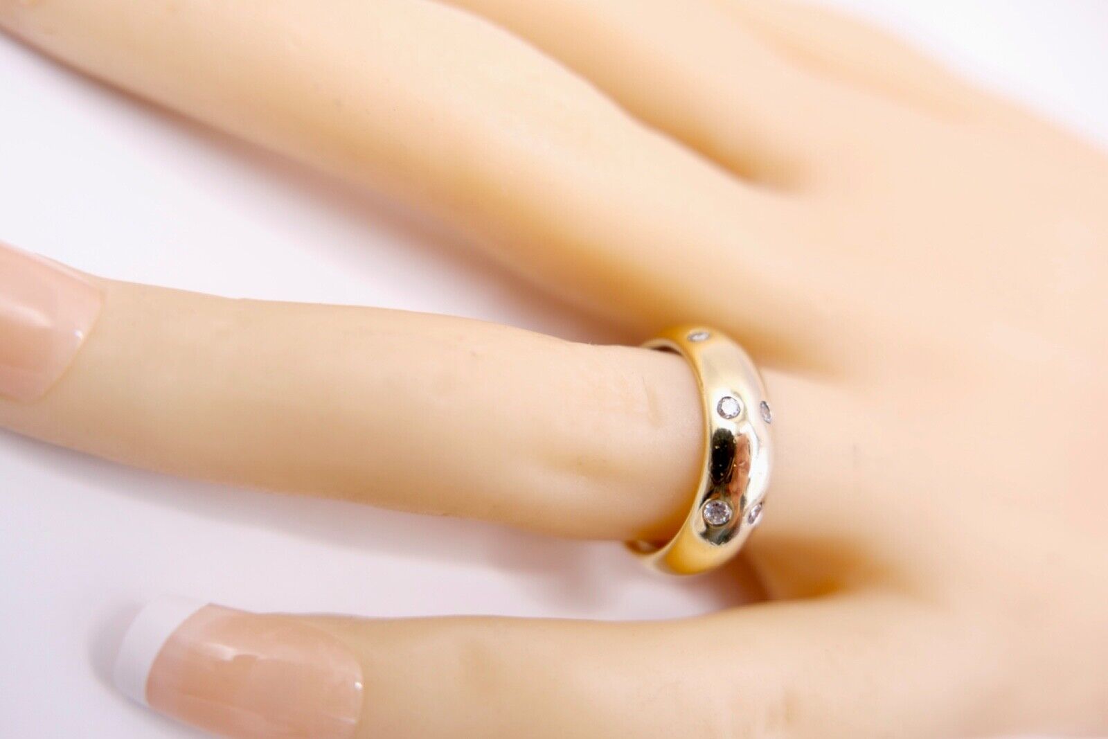 Massiver 750 18K Gold Bicolor Damen Ring mit 6x Brillanten 0,21 Ctw Gr. 54 - Antikhandel-Stuttgart