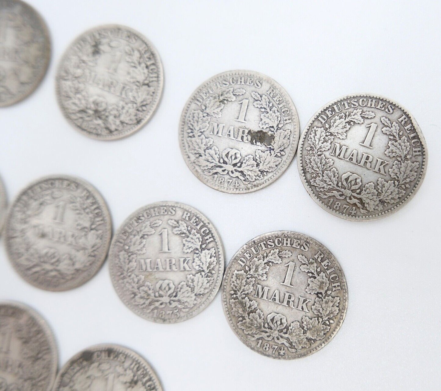 11x 1 Mark Deutsches Reich Jäger J.9 A B D F G 1873 / 1874 / 1875 / 1881 - Antikhandel-Stuttgart