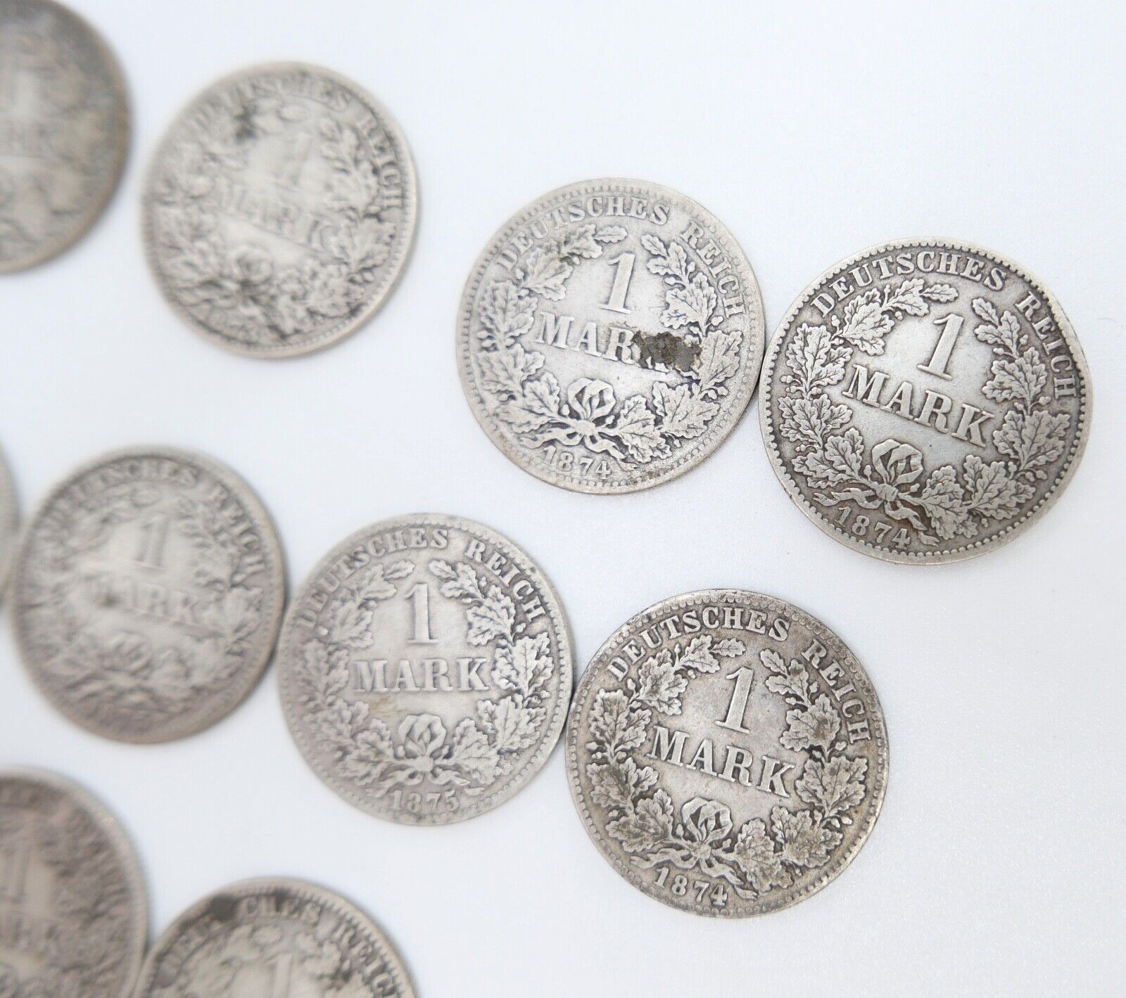 11x 1 Mark Deutsches Reich Jäger J.9 A B D F G 1873 / 1874 / 1875 / 1881 - Antikhandel-Stuttgart