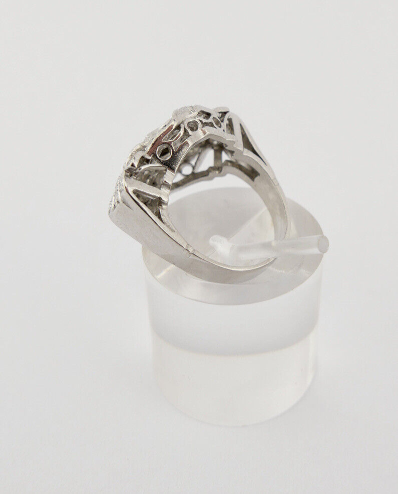 Antiker Jugendstil Platin Ring mit Altschliff Diamanten 0,84 Ct Gr.50 um 1910 - Antikhandel-Stuttgart