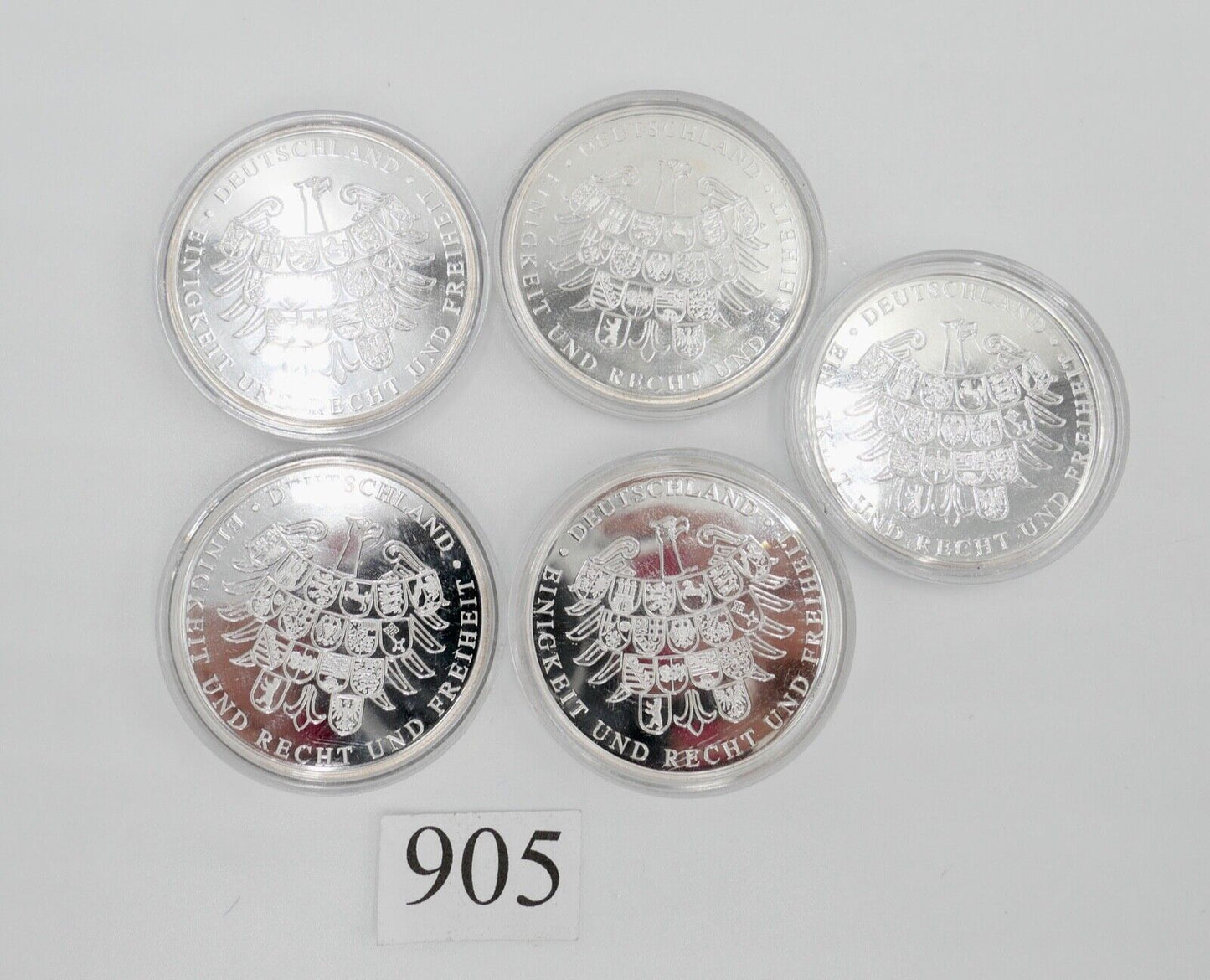 5 Stück Deutsche Sonder Gedenkausgabe - Blauer Planet Erde 2016 Silber 333 - Antikhandel-Stuttgart