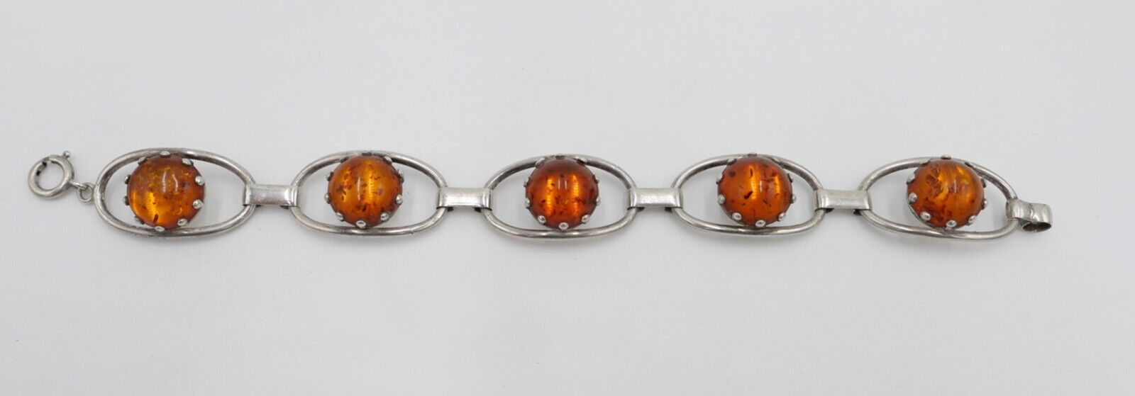 Altes 835 Silber Bernstein Gliederarmband Armband - Antikhandel-Stuttgart