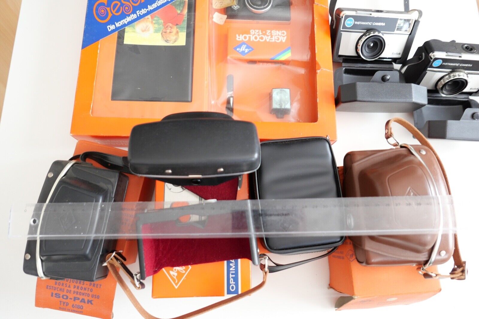 KODAK Agfamatic 50 Geschenkset Instamatic Typ 6114 6069 6180 6183 Hüllen 1970er - Antikhandel-Stuttgart