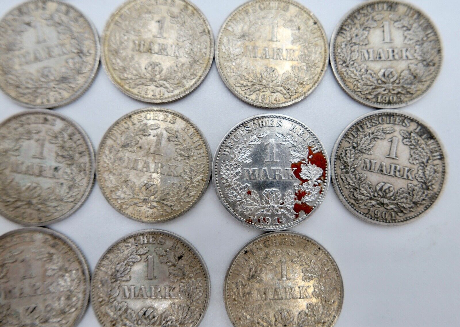 19x 1 Mark 1901 1905 1909 1910 1912 1914 1915 J D G A Silbermünze Jäger J.17 - Antikhandel-Stuttgart