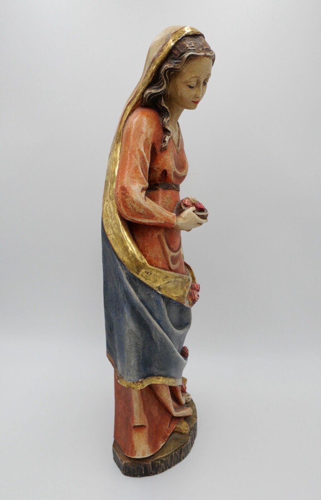 Alte Holzfigur 53cm Holz Heilige Elisabeth Schnitzer Adolf Kasslatter SÜDTIROL - Antikhandel-Stuttgart