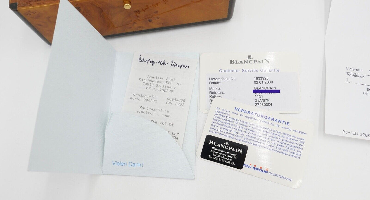 Blancpain 2100-1130M Ultra Slim Léman 2002-2004 Cal. 11.51 inkl. Box & Papiere - Antikhandel-Stuttgart