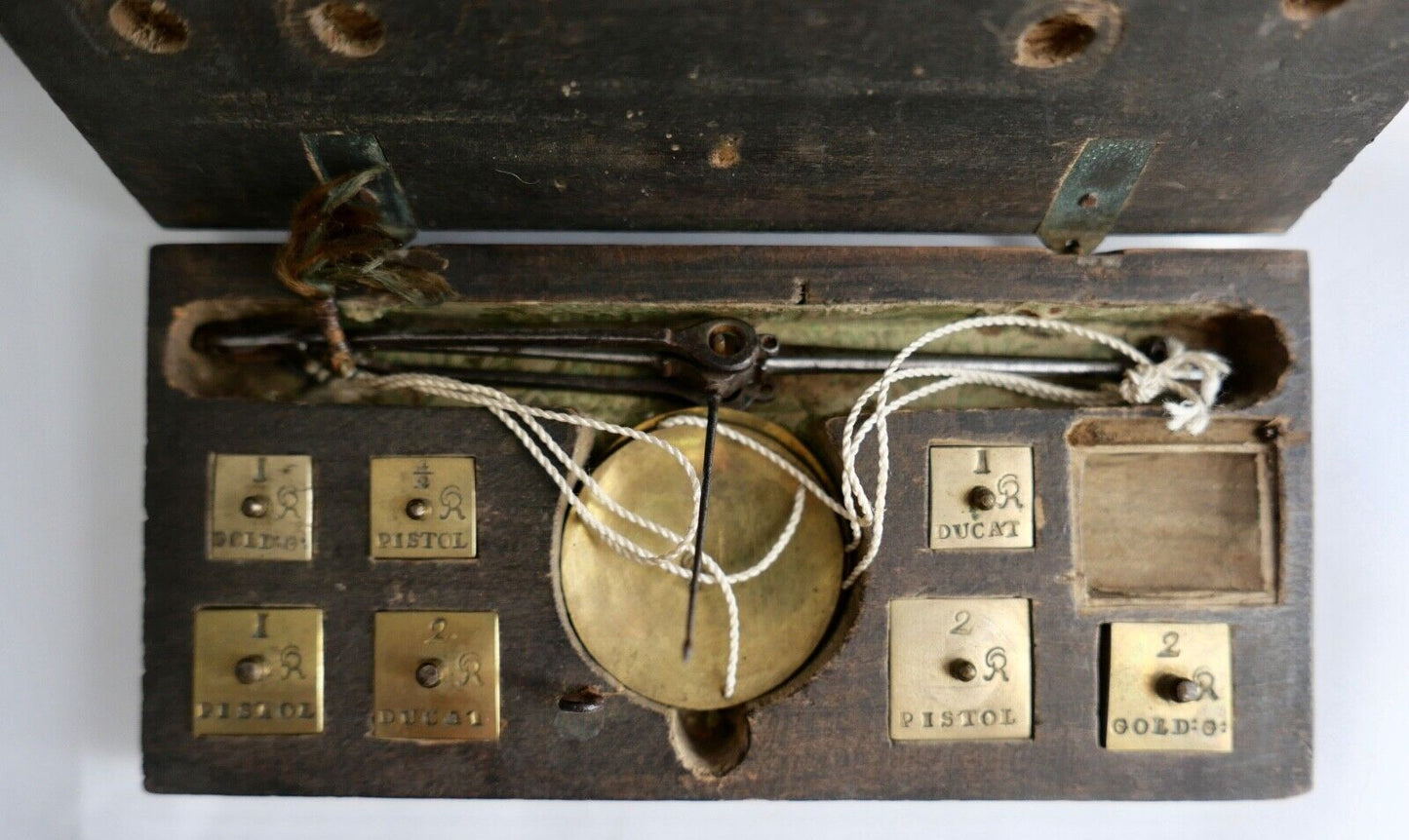 Antike Münzwaage 19. Jh. Waage Ducat Pistol Goldwaage - Antikhandel-Stuttgart