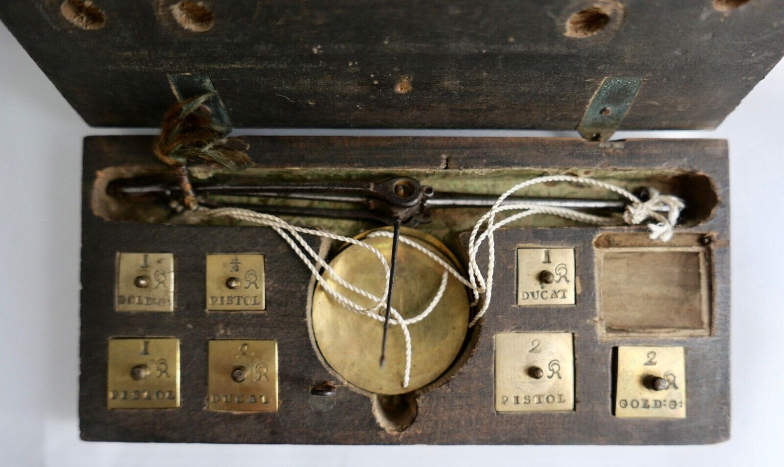 Antike Münzwaage 19. Jh. Waage Ducat Pistol Goldwaage - Antikhandel-Stuttgart