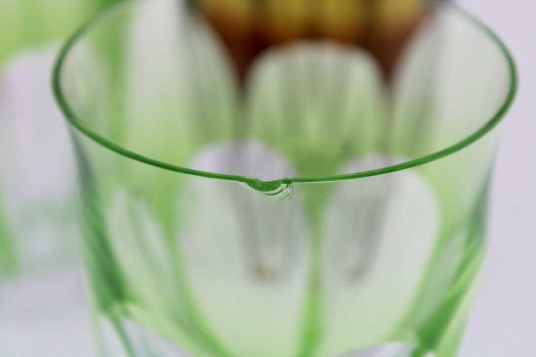 6x original bunte Kristall Gläser " MOSER CROMWELL " 12 cm - Antikhandel-Stuttgart