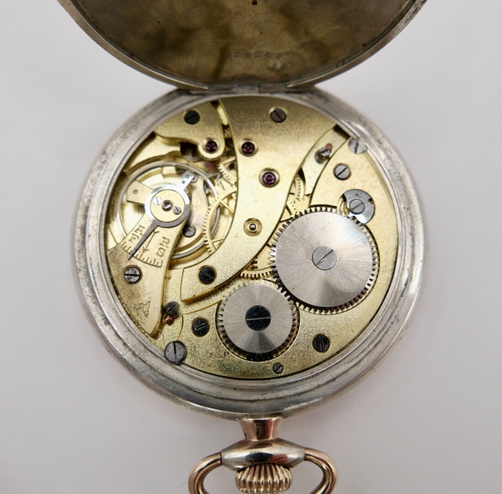 HERBERT MAYER Augsburg Open Face 800 Silber Taschenuhr RW Robert Winter 50mm - Antikhandel-Stuttgart