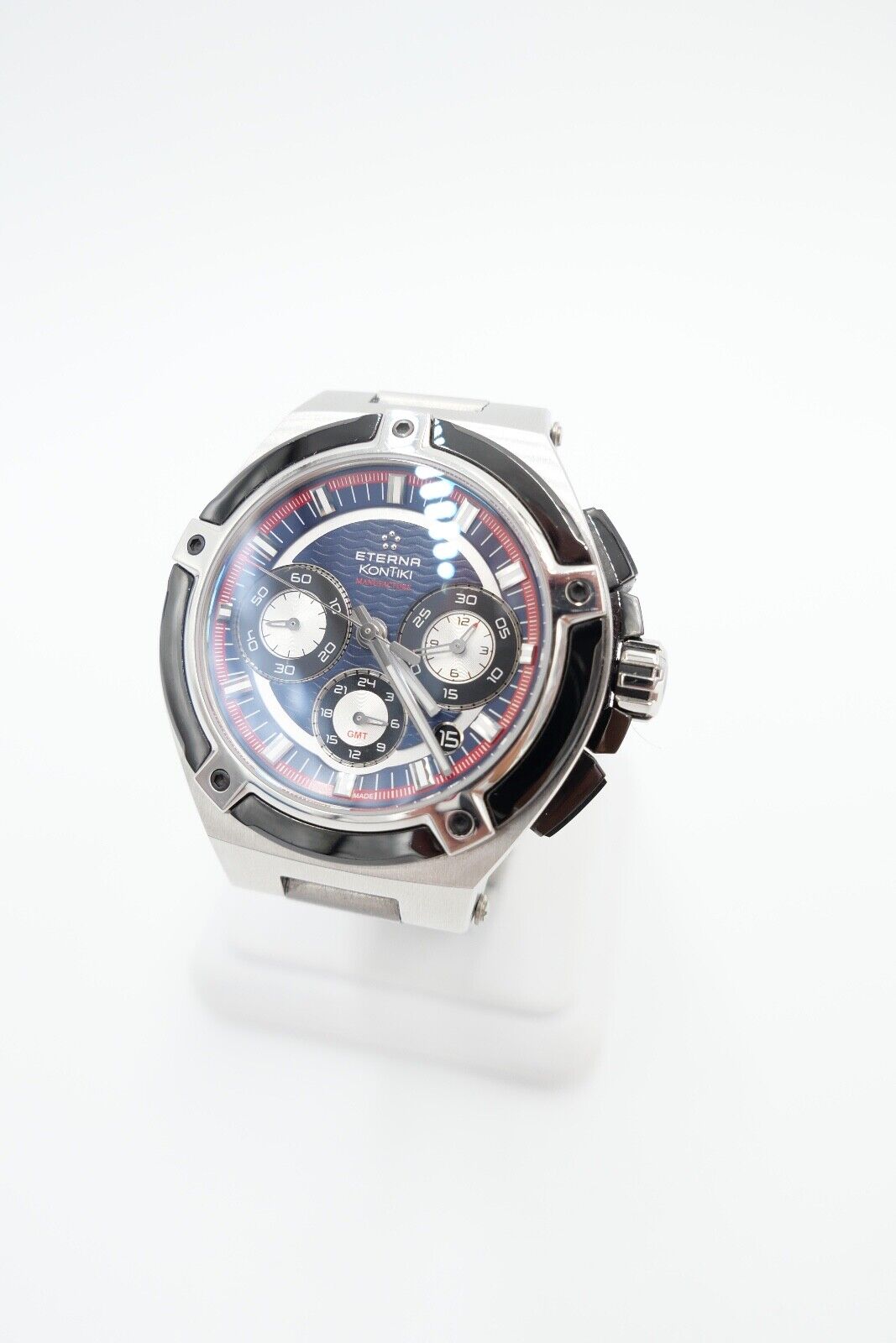 Eterna Royal KonTiki Chronograph GMT 45mm 7760.00 aus 2019 Edelstahl FULL SET - Antikhandel-Stuttgart