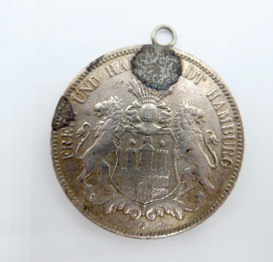 5 Mark 1908 Silbermünze " Freie und Hansestadt Hamburg " Jäger J. 65 - Antikhandel-Stuttgart