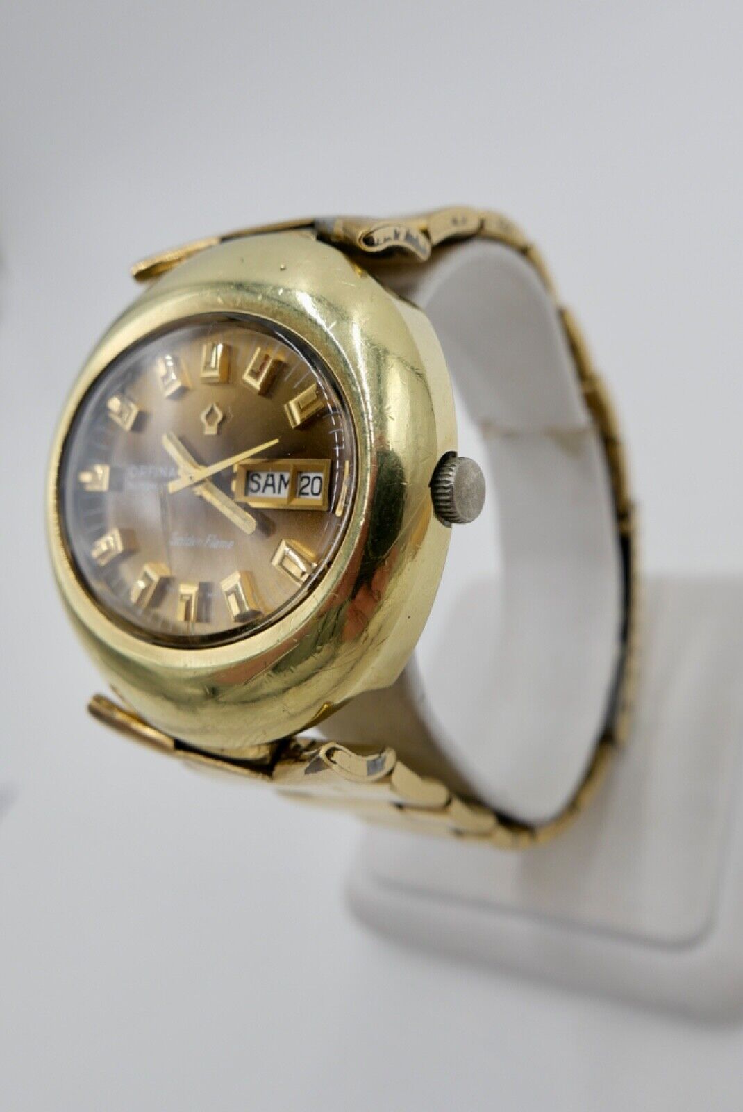 ORFINA " Golden Flame " Automatic Herren Armbanduhr Gold 40,2 mm ETA 2790 - Antikhandel-Stuttgart