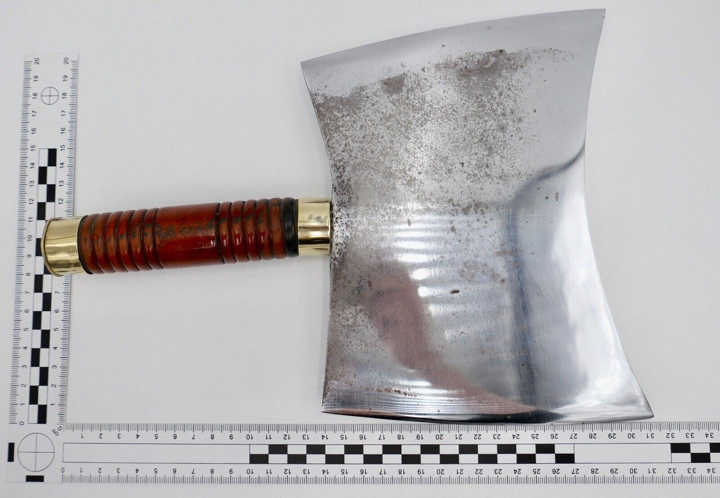 altes Fleischerbeil Metzgerbeil Doppelspalter H. AILE STUTTGART BAD CANNSTATT - Antikhandel-Stuttgart