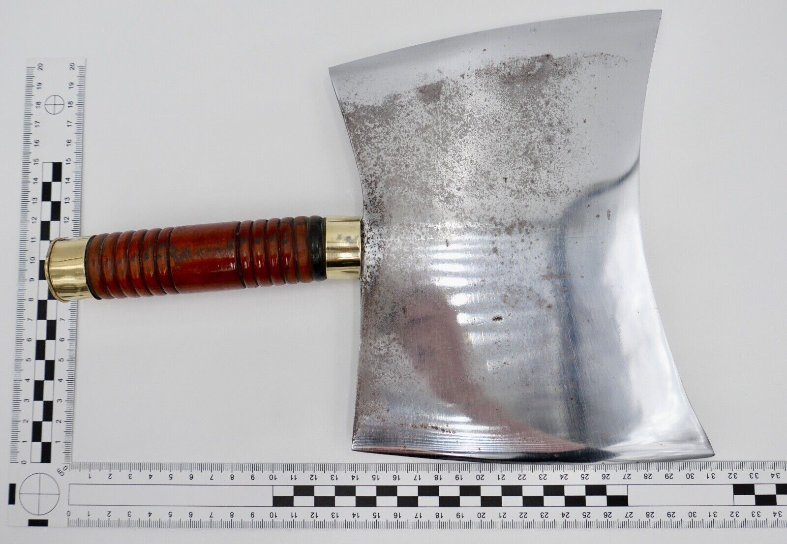 altes Fleischerbeil Metzgerbeil Doppelspalter H. AILE STUTTGART BAD CANNSTATT - Antikhandel-Stuttgart