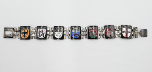 30er Wappen Armband versilbert Emaille Köln Bonn Dortmund Düsseldorf - Antikhandel-Stuttgart