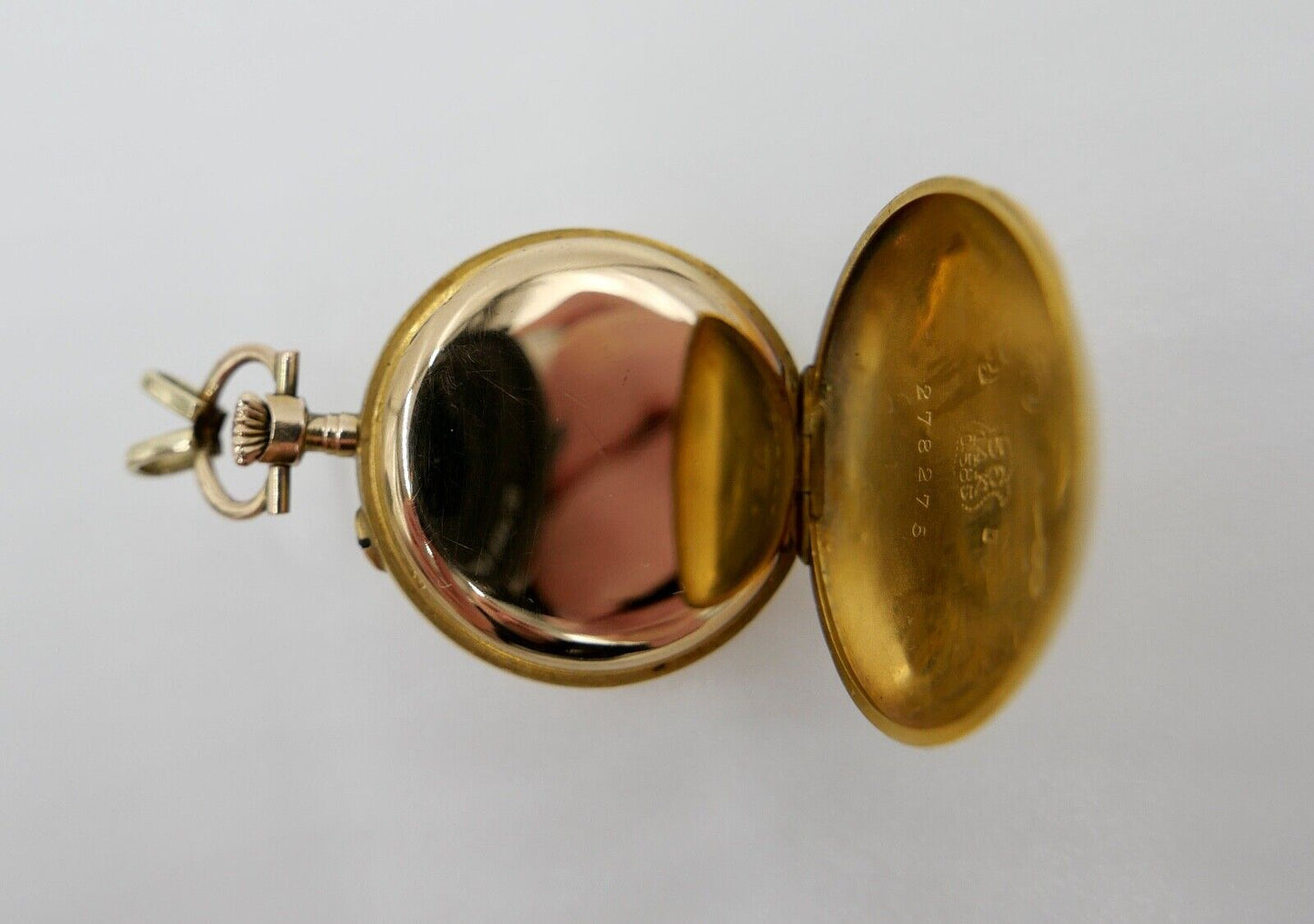 Antike Schweizer Damen Taschenuhr 585 Gold Diamanten im Kleeblatt 56 14K 0,585 - Antikhandel-Stuttgart