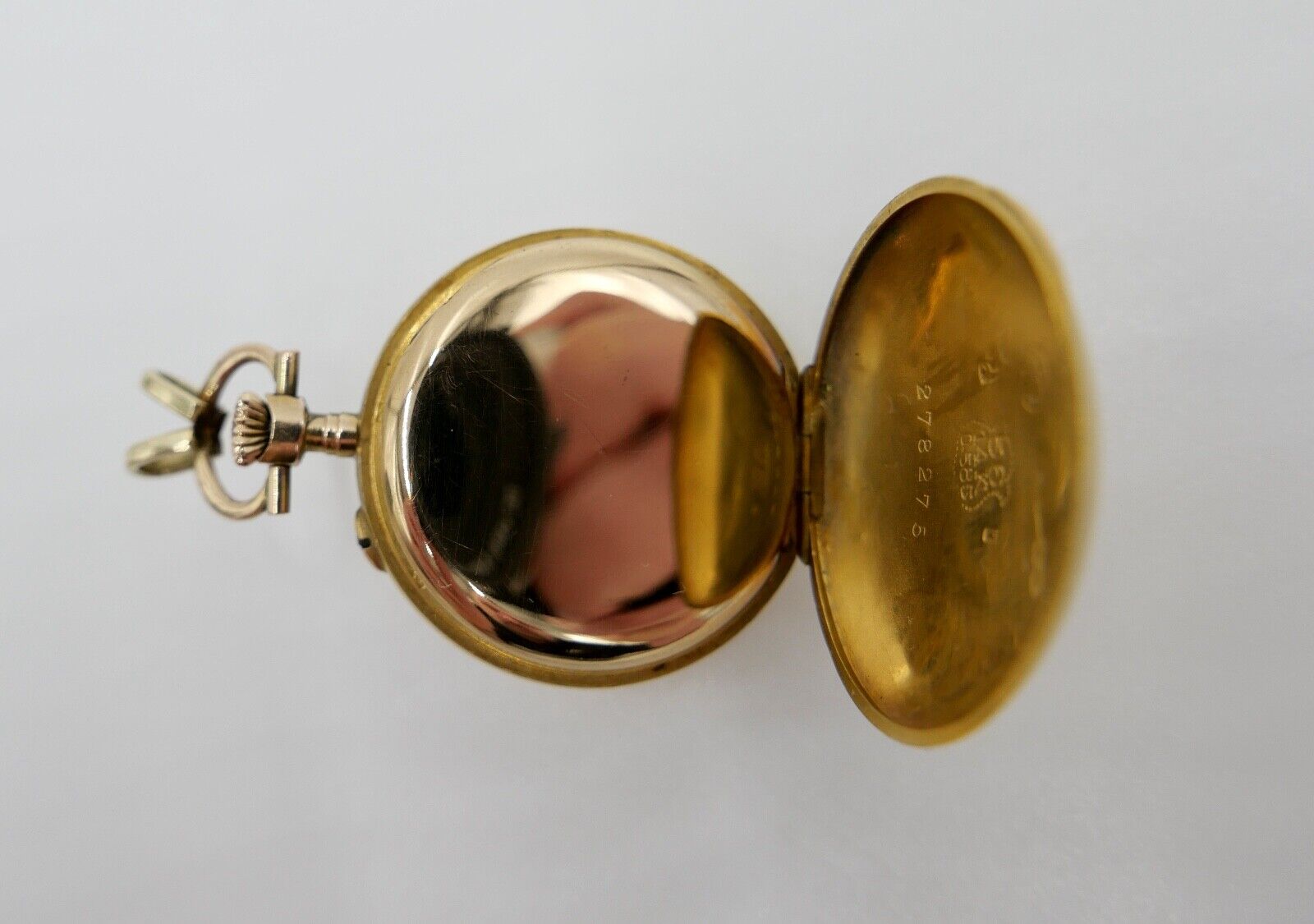 Antike Schweizer Damen Taschenuhr 585 Gold Diamanten im Kleeblatt 56 14K 0,585 - Antikhandel-Stuttgart