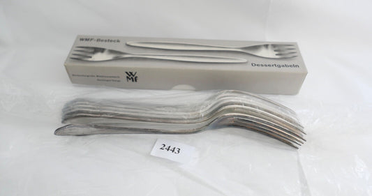 NEU 6 Teile WMF  2900 Desert Gabel 90er versilbert 18,2 cm in OVP und UNBENUTZT