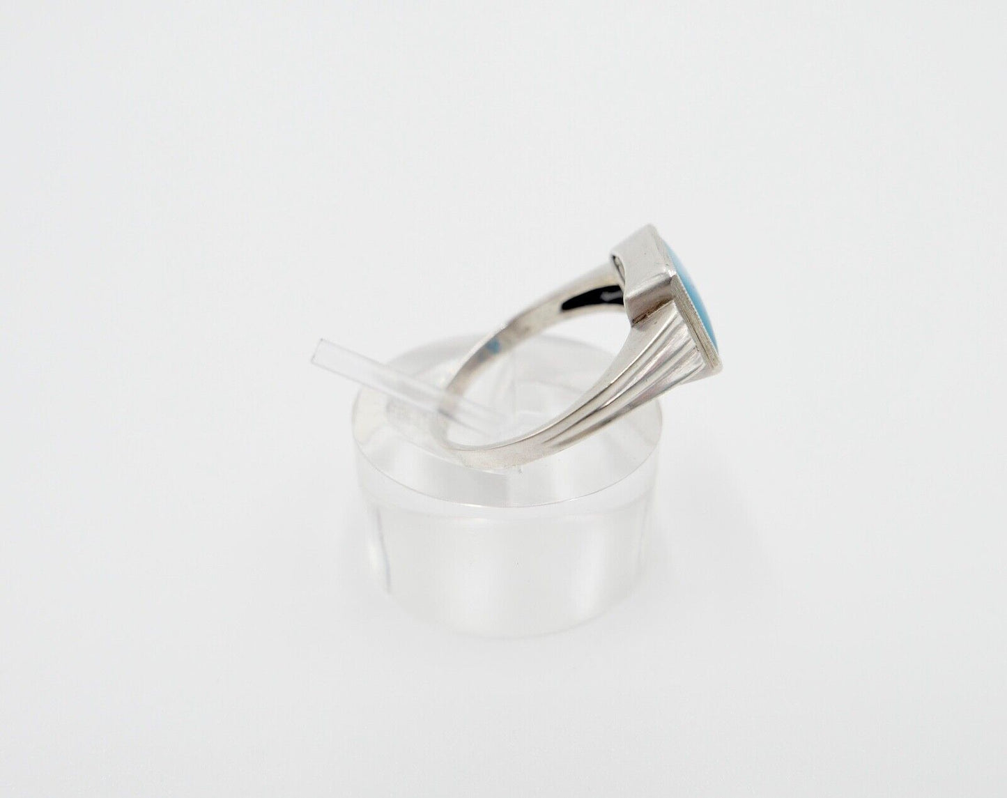 50er Jahre Damenring 800 Silber Gr. 54 mit synthetischem Türkis Ring Damen - Antikhandel-Stuttgart