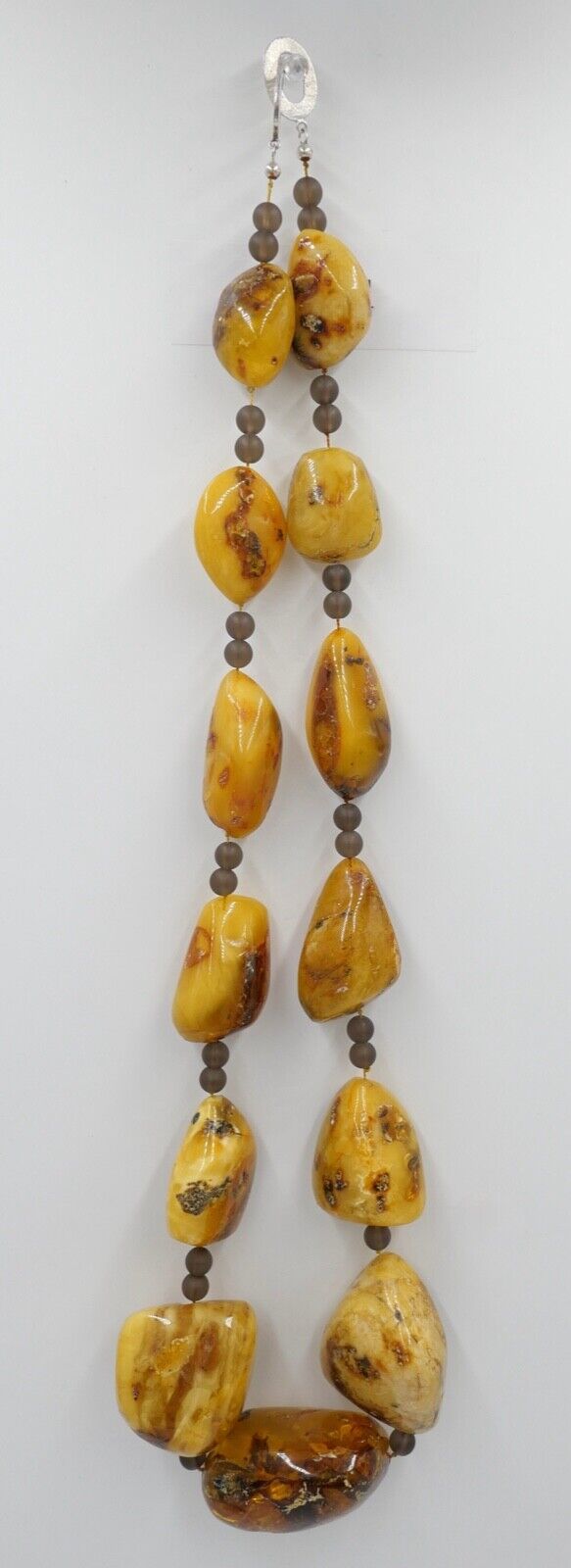 vintage XXL Bernstein Kette Halskette Collier 296,6 gr silber 925 - Antikhandel-Stuttgart