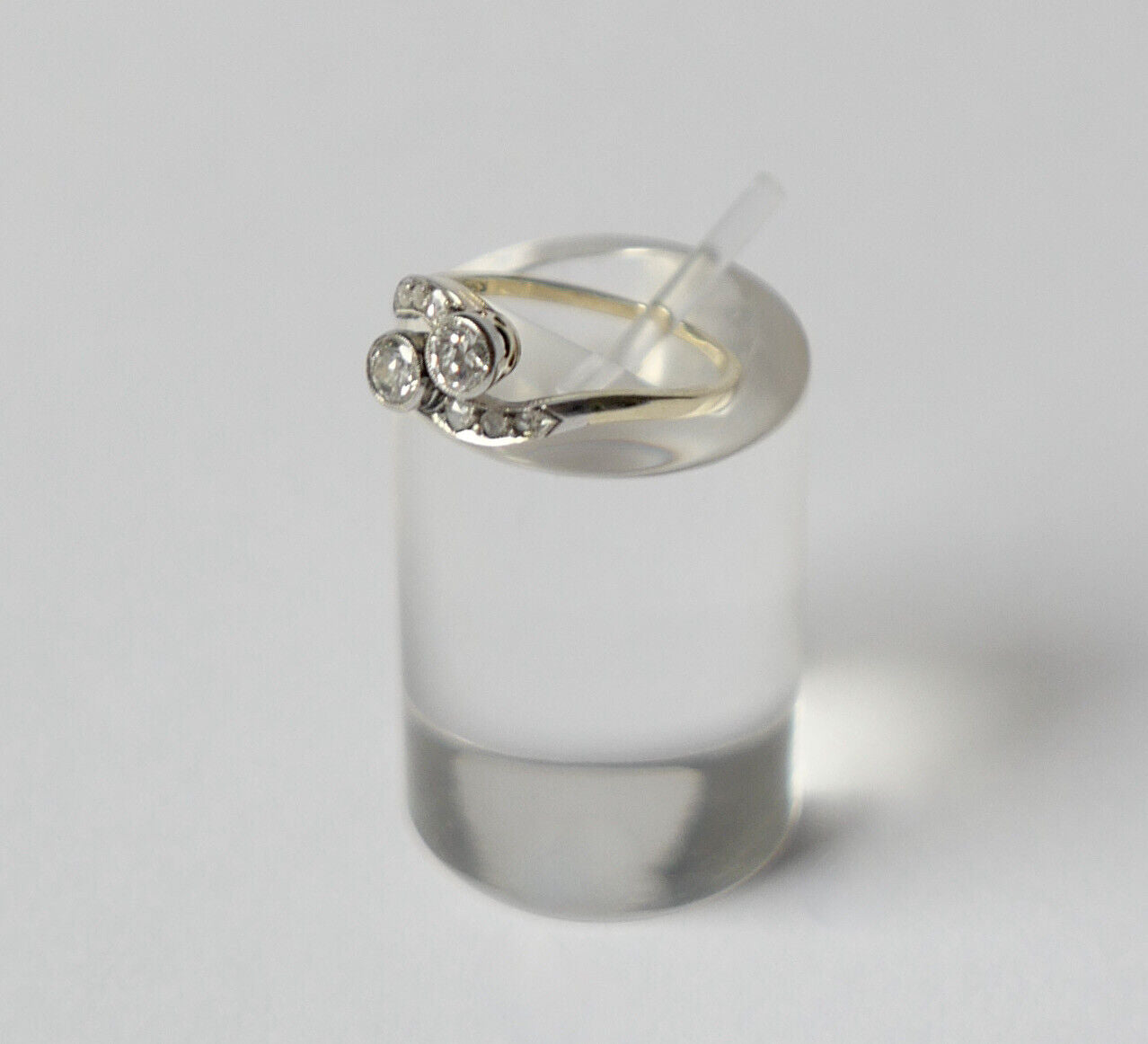 tuá e muá Gelbgold Ring 0,54 Ct Brillanten 585 14K Gr.52 1950er Jahre - Antikhandel-Stuttgart