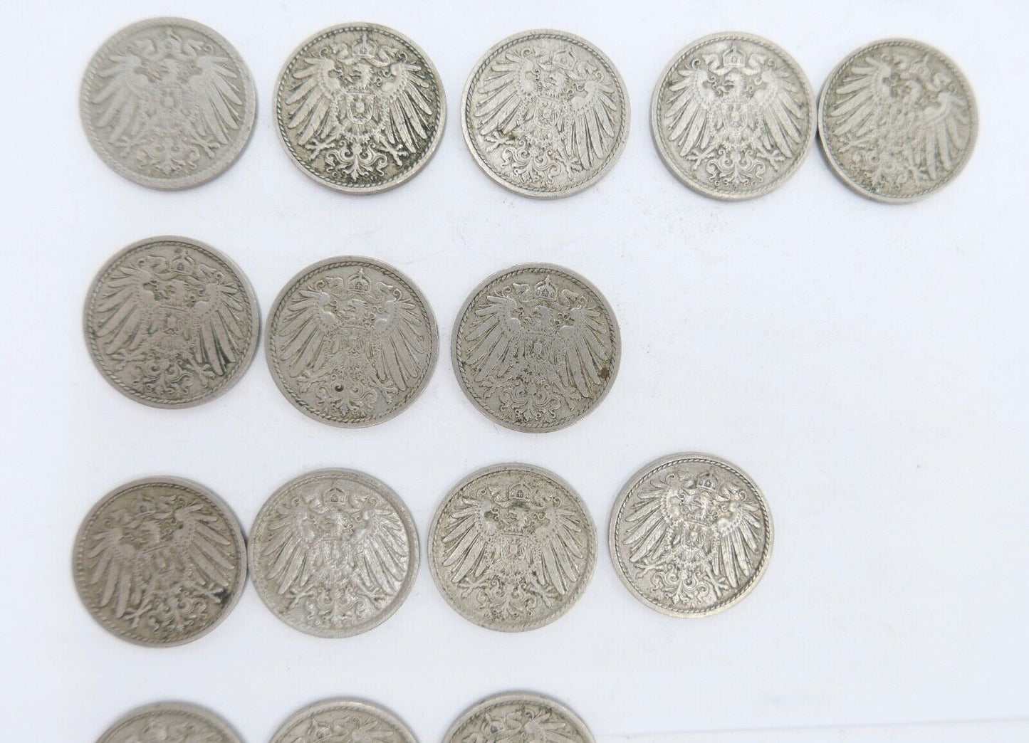 46x 5 Pfennig 1906 - 1914 A D F G großer Adler Jäger J.12 ss - stg - Antikhandel-Stuttgart