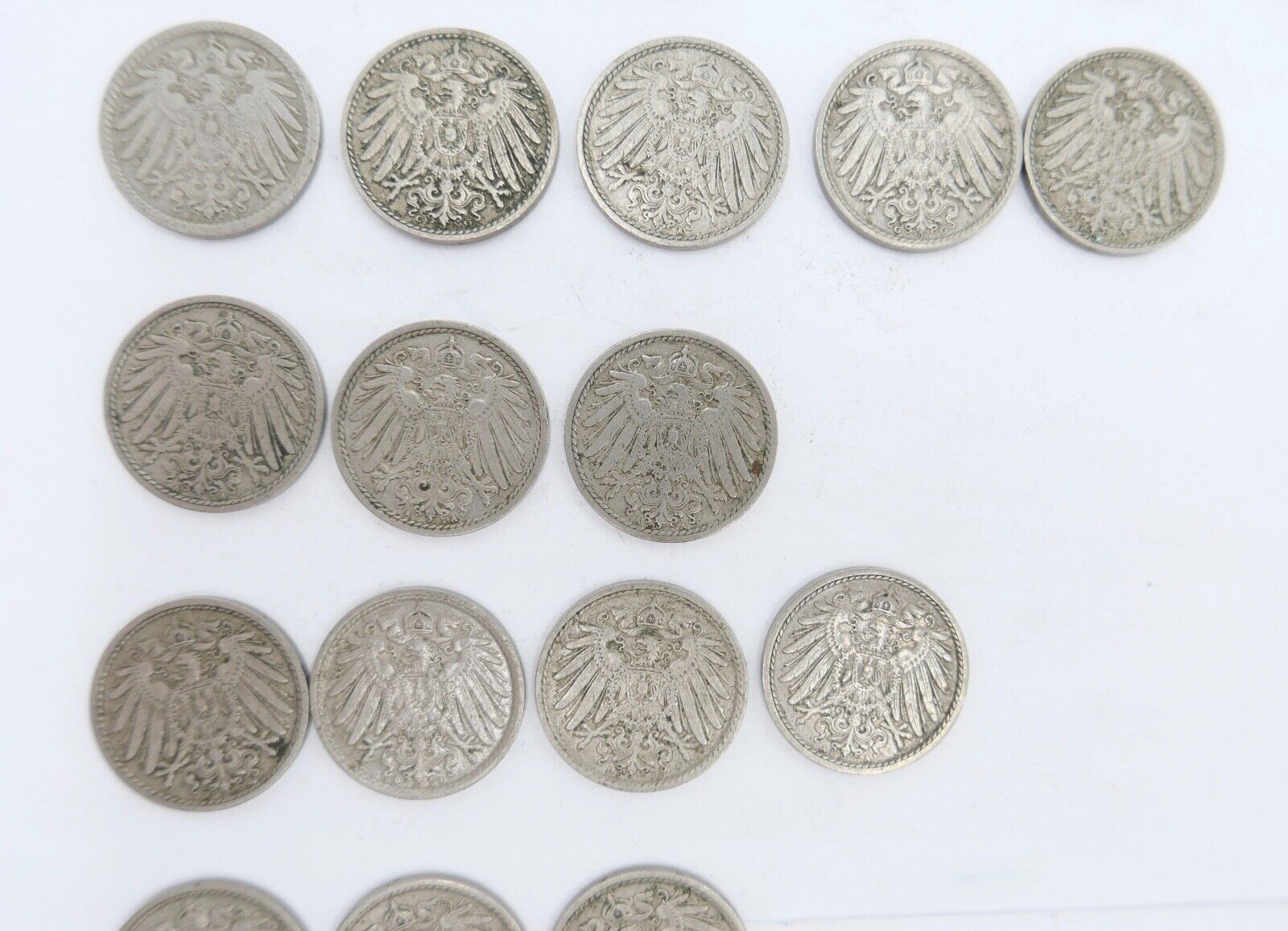 46x 5 Pfennig 1906 - 1914 A D F G großer Adler Jäger J.12 ss - stg - Antikhandel-Stuttgart