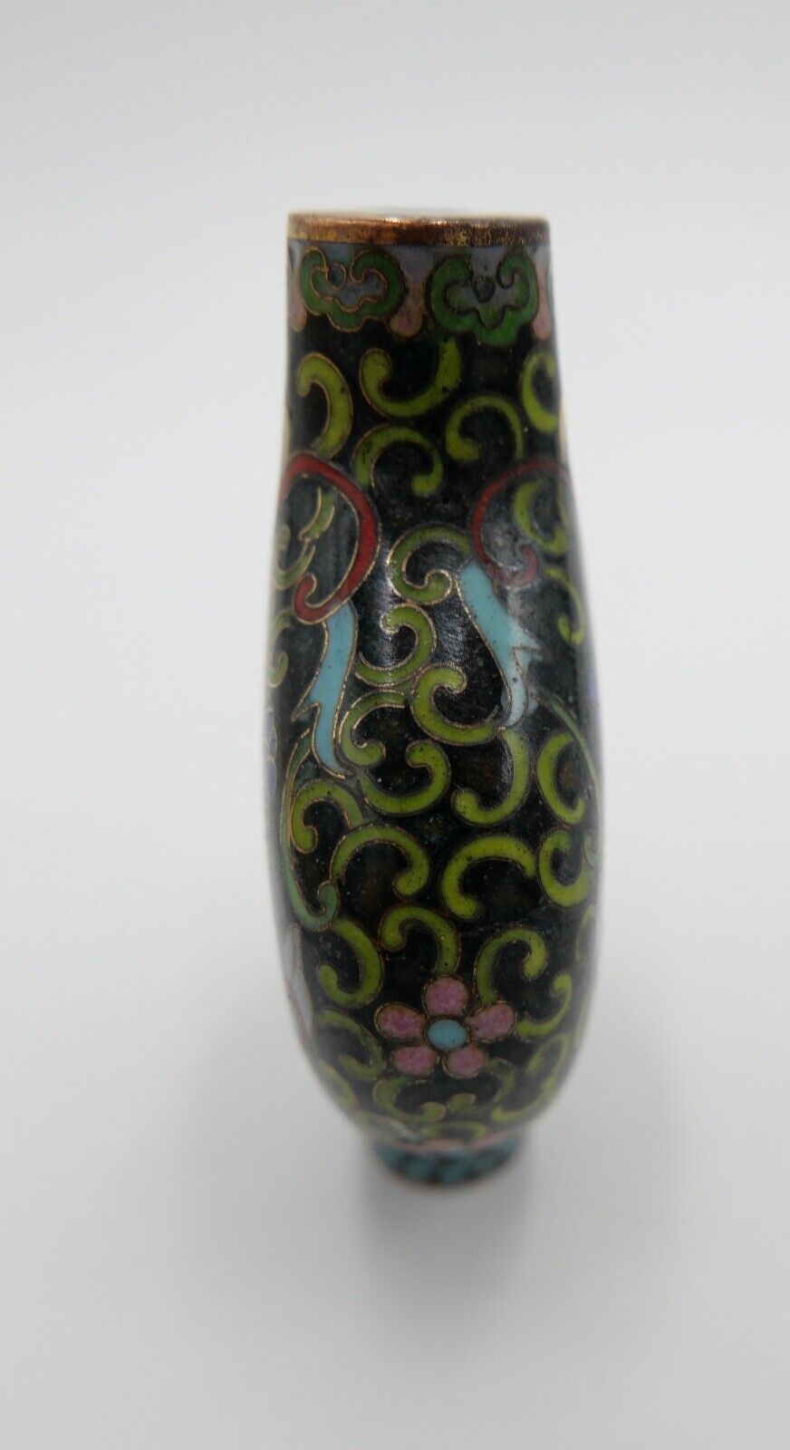 Alte Schnupftabakflasche Cloisonné Bronze CHINA Drachenmotive - Antikhandel-Stuttgart