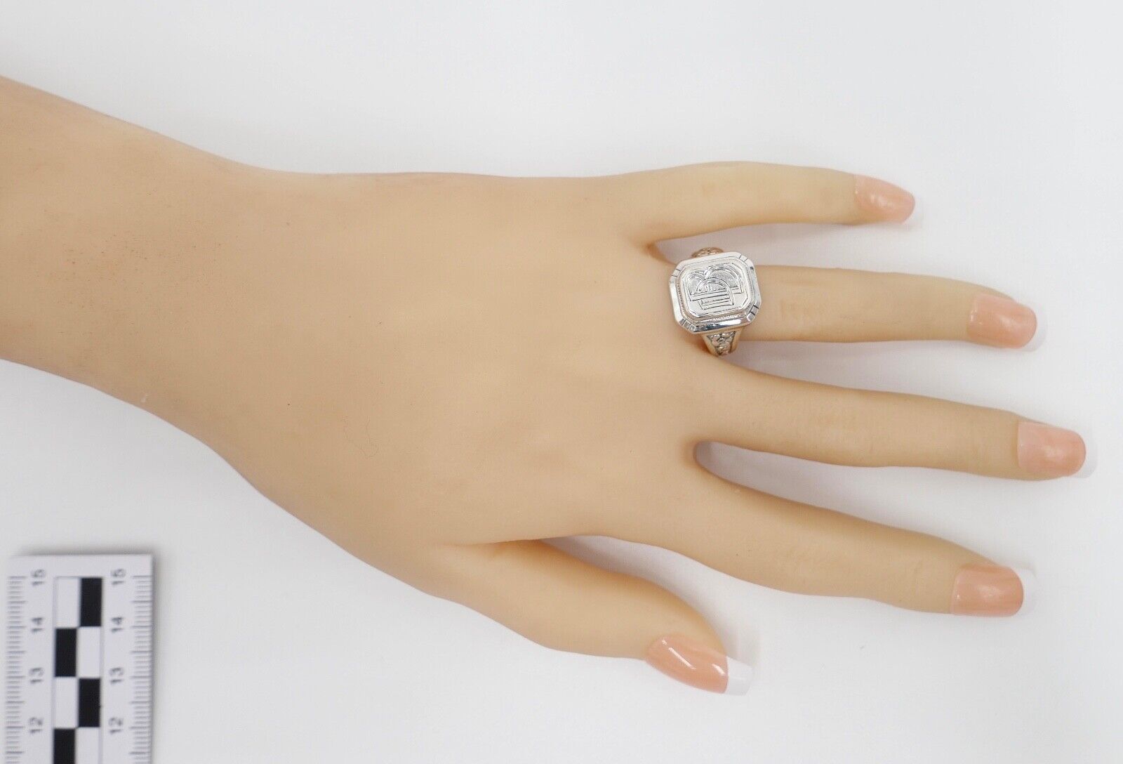 Jugendstil Siegelring Monogramm DB BD Herrenring Ring 830 Silber Gr. 58 - Antikhandel-Stuttgart