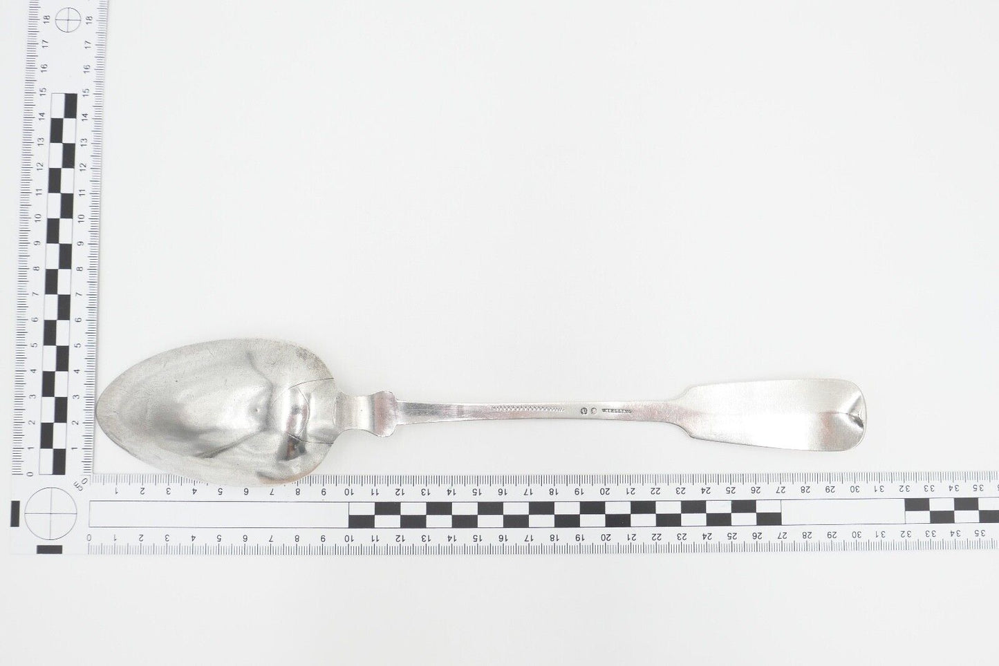 W.I.E.LLING Berlin 1854 - 1860 Tremolierstich Suppenlöffel 750 Silber 12 Lot - Antikhandel-Stuttgart