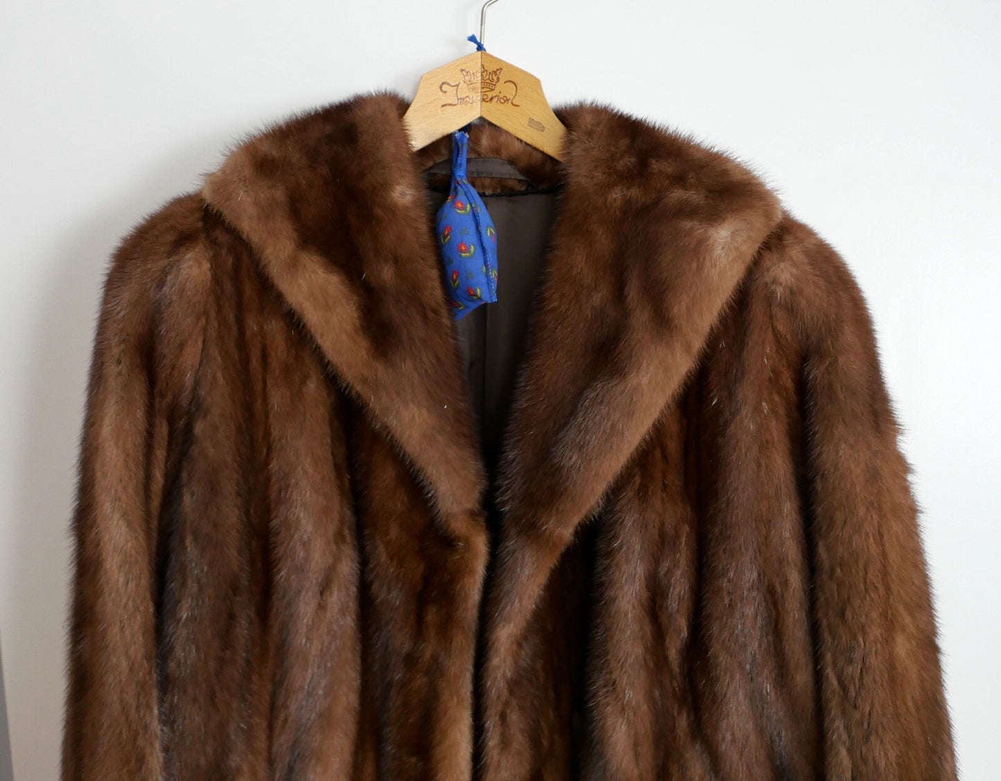 Nerz Pelz Mantel coat braun Größe 40-42