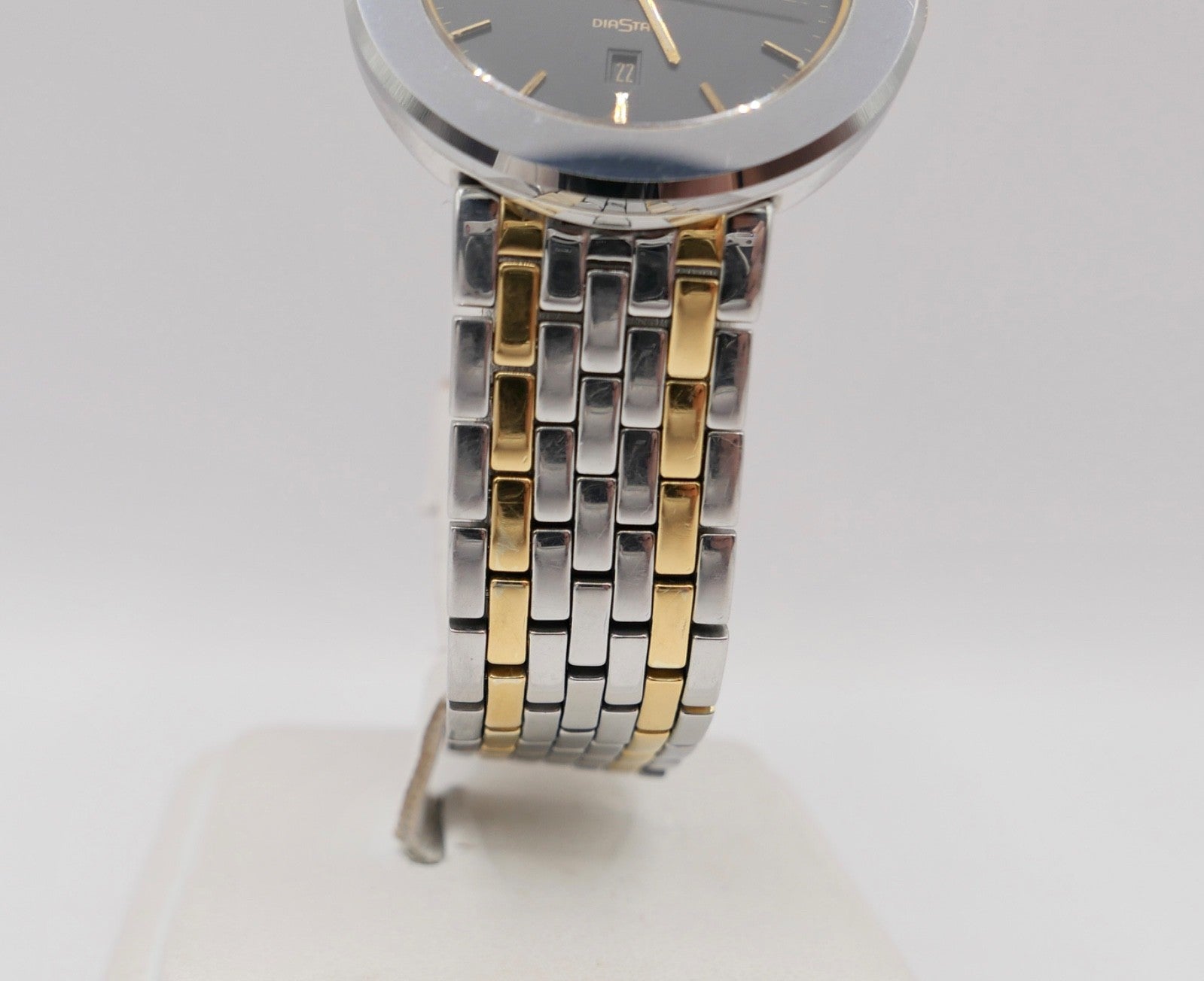 1990er Jahre RADO DIASTAR Armbanduhr Quarz 35mm Bi-Color 152.0343.3 Stahl Gold