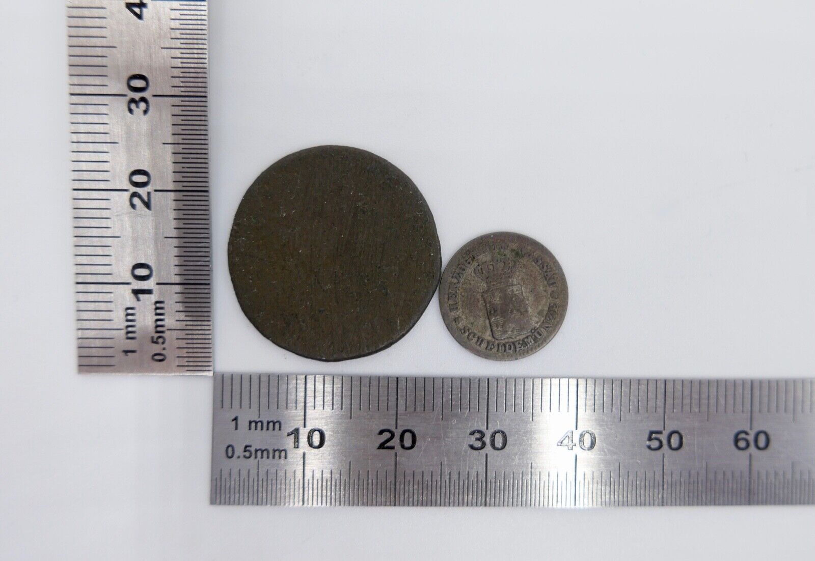 Nassau Hessen-Pfalz 1 Kreuzer 1861 und 1 unbekannt - Antikhandel-Stuttgart