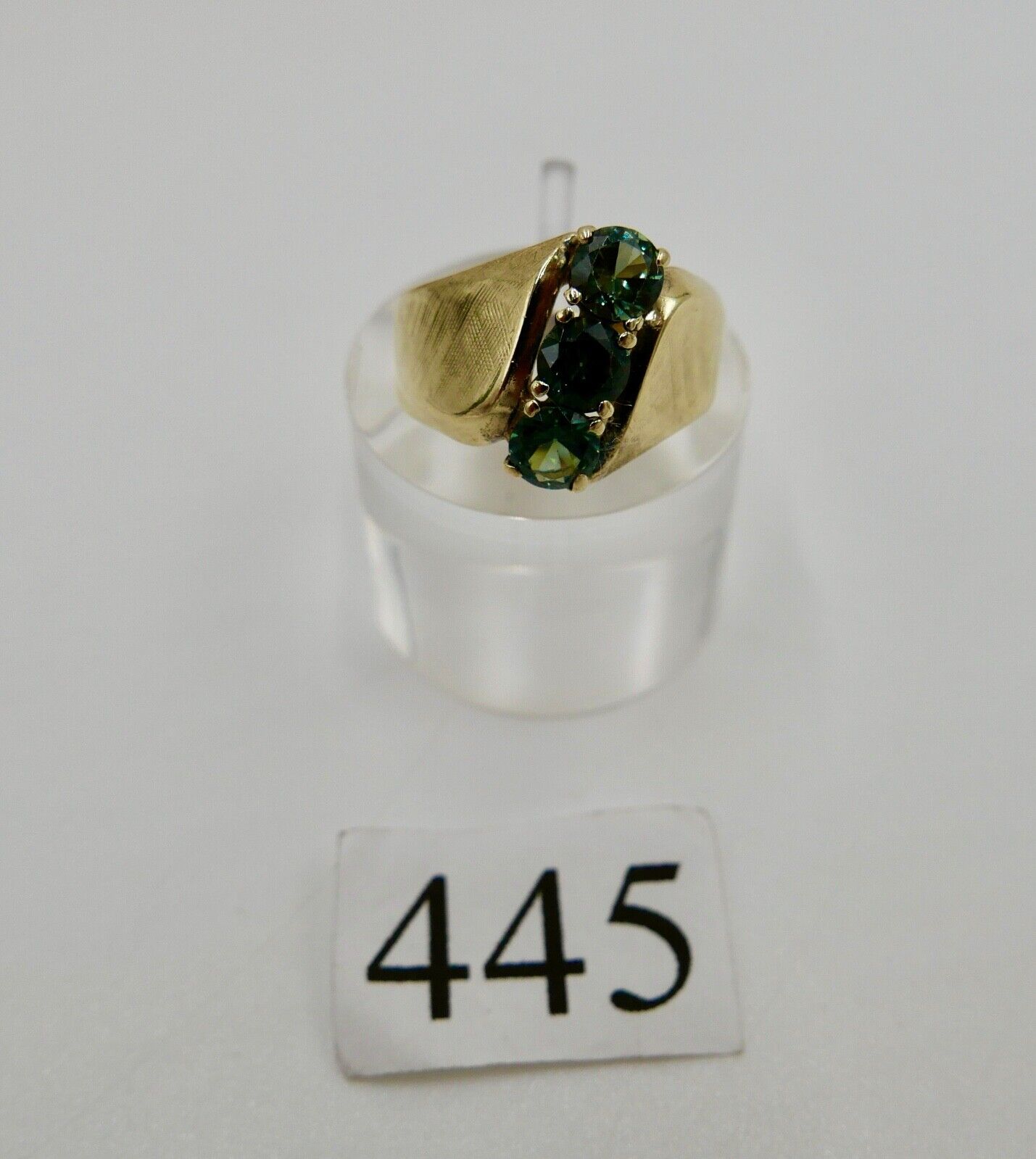 Eleganter Gold Ring 333 / 8K Turmalin Grün 1,05 Ct Rund Gr. 51 - Antikhandel-Stuttgart
