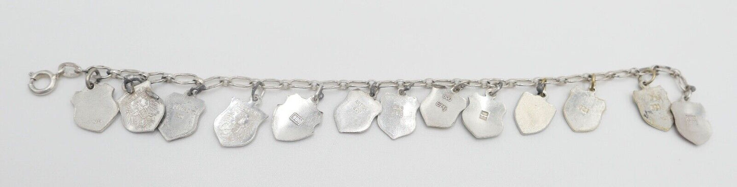 Bettelarmband mit Städte Wappen aus Emaille 800 Silber REU ANTIKO EHJ - Antikhandel-Stuttgart