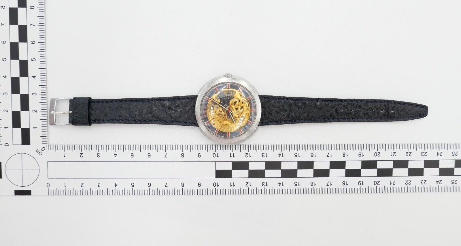 Revue Herren Armbanduhr Skelett Gehäuse Automatic Uhr MSR 1970er Vintage Ø40,7mm - Antikhandel-Stuttgart