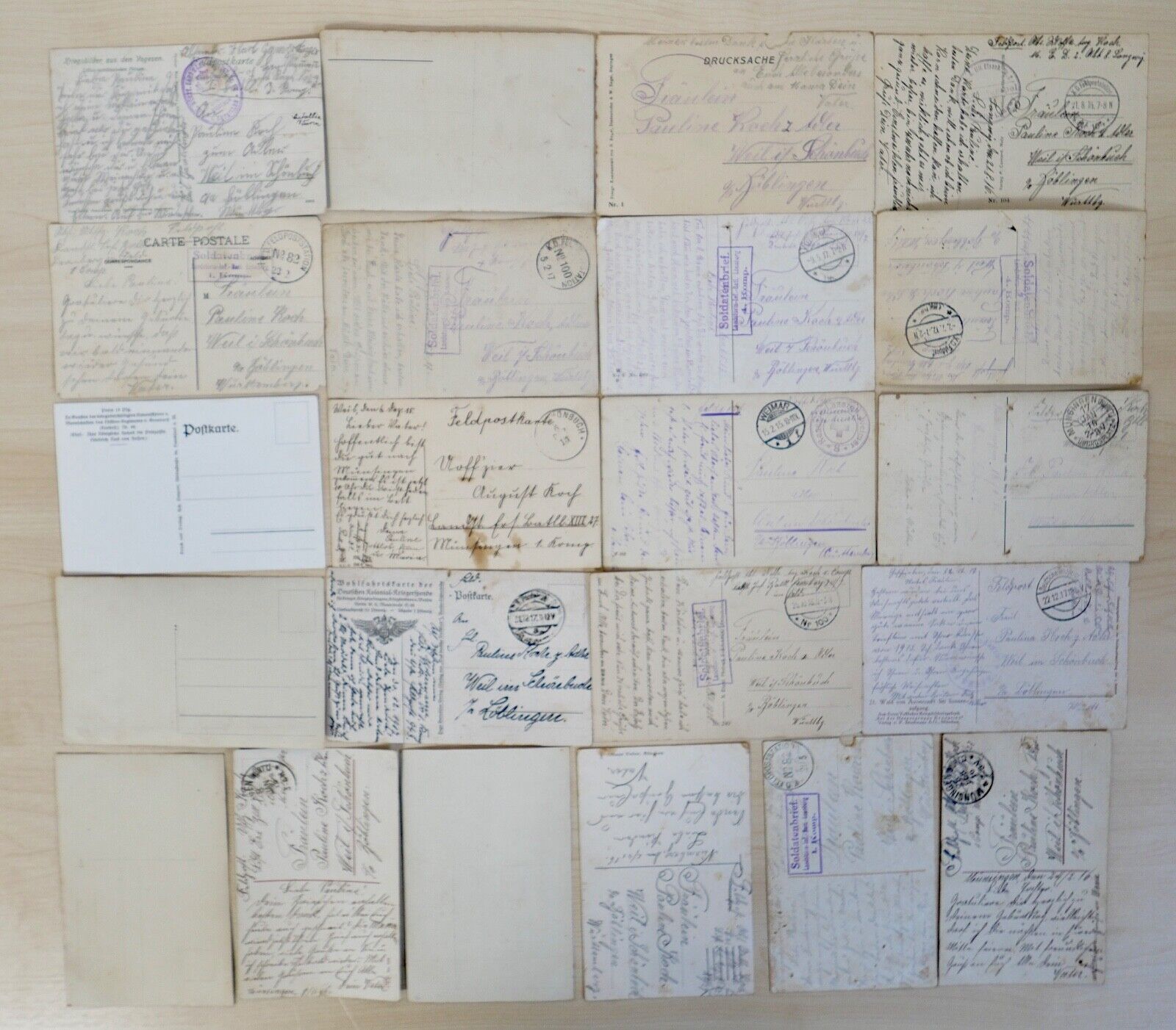 antike Ansichtskarten Postkarten Soldatenbrief Feldpost 1. WK deutsches Reich - Antikhandel-Stuttgart