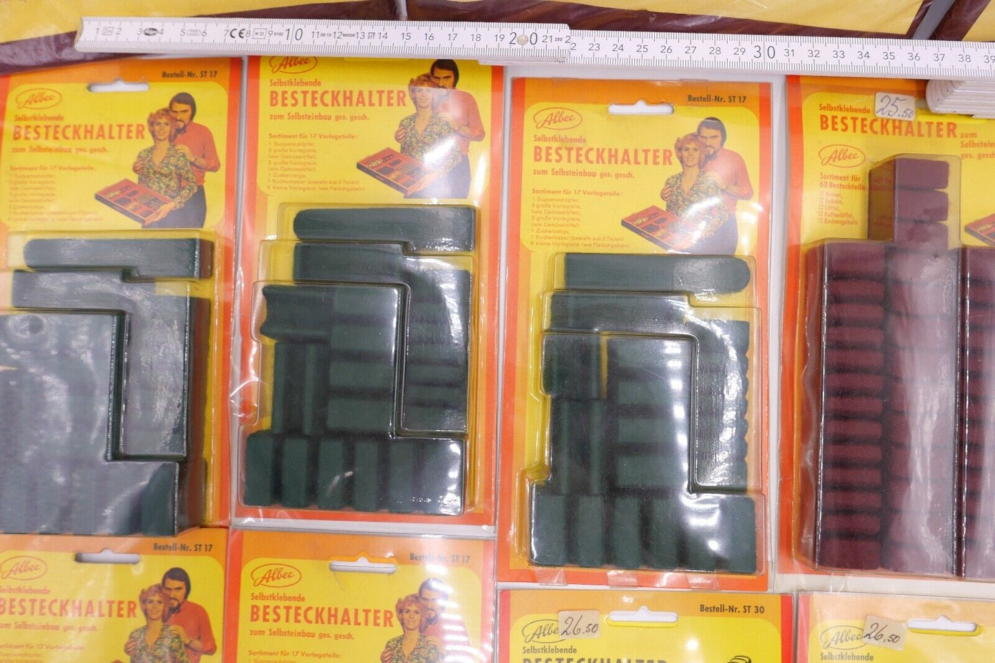 Posten Konvolut Besteckhalter und Filz NEU in OVP Ladenauflösung ALBEC 1980er - Antikhandel-Stuttgart