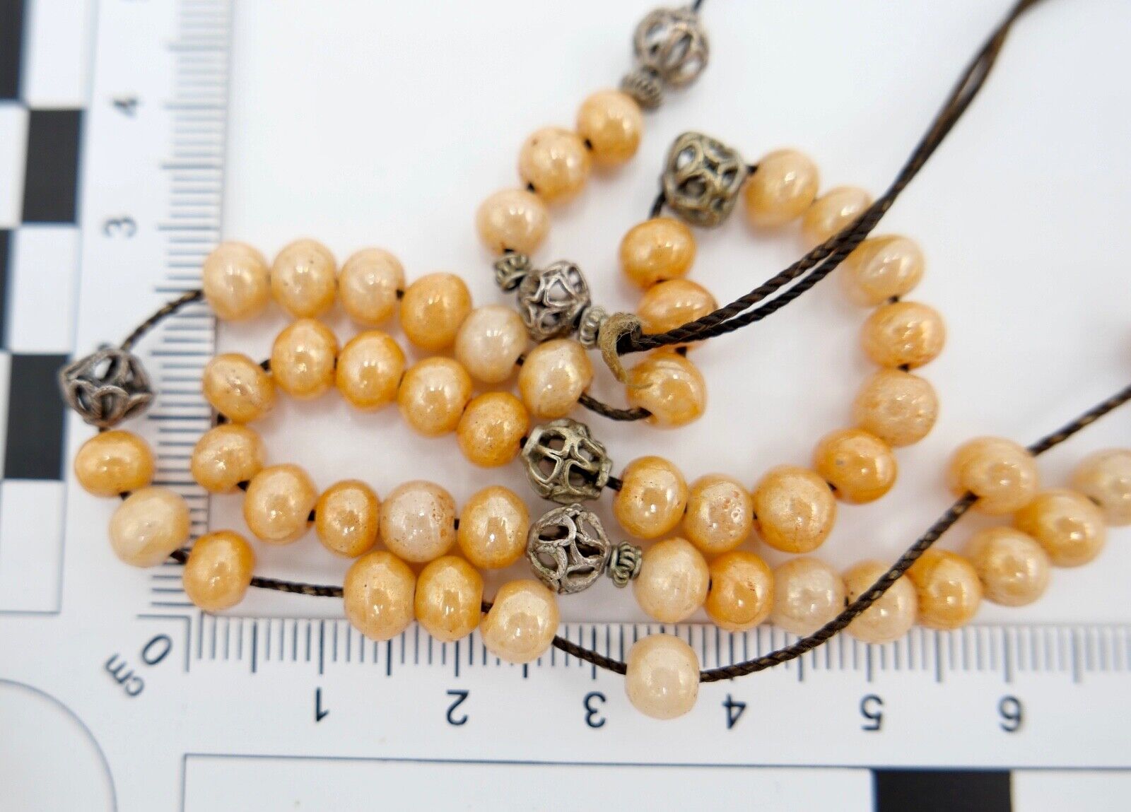 Antiker Filigraner Rosenkranz / Gebetskette Emaile Email Kreuz Silber um 1870 - Antikhandel-Stuttgart