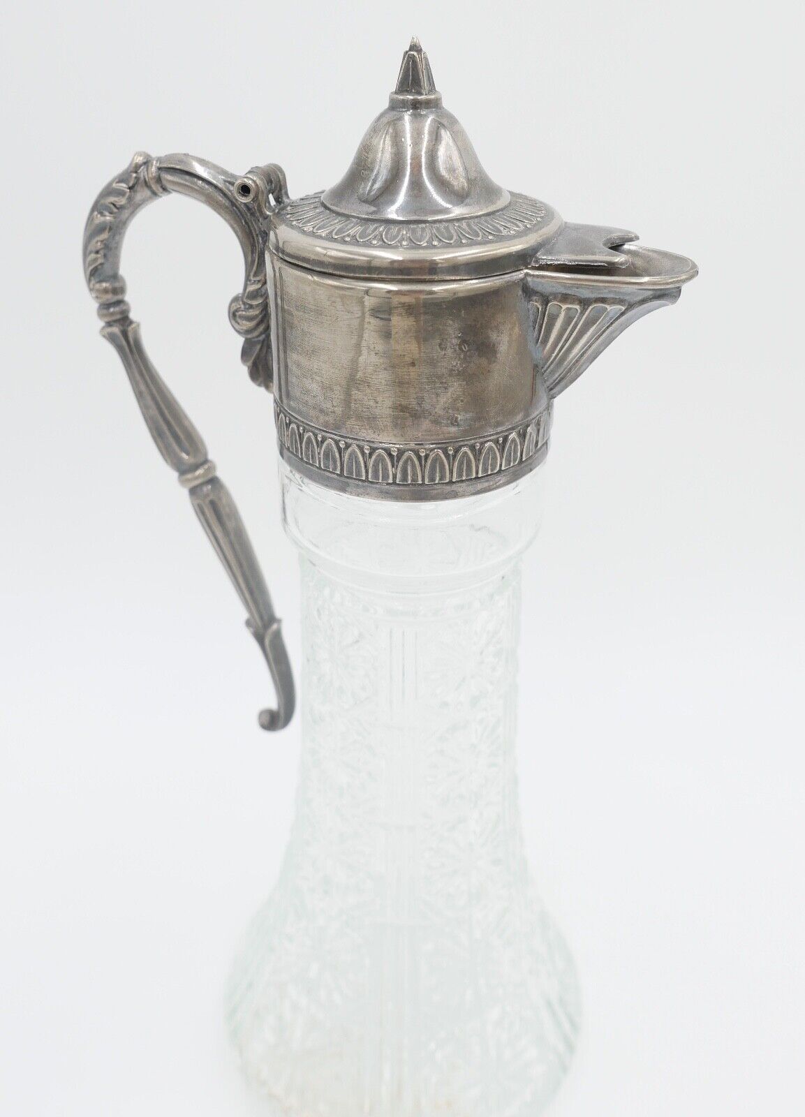 50er Jahre Karaffe RAIMOND versilbert made in Italy Glas Italien - Antikhandel-Stuttgart