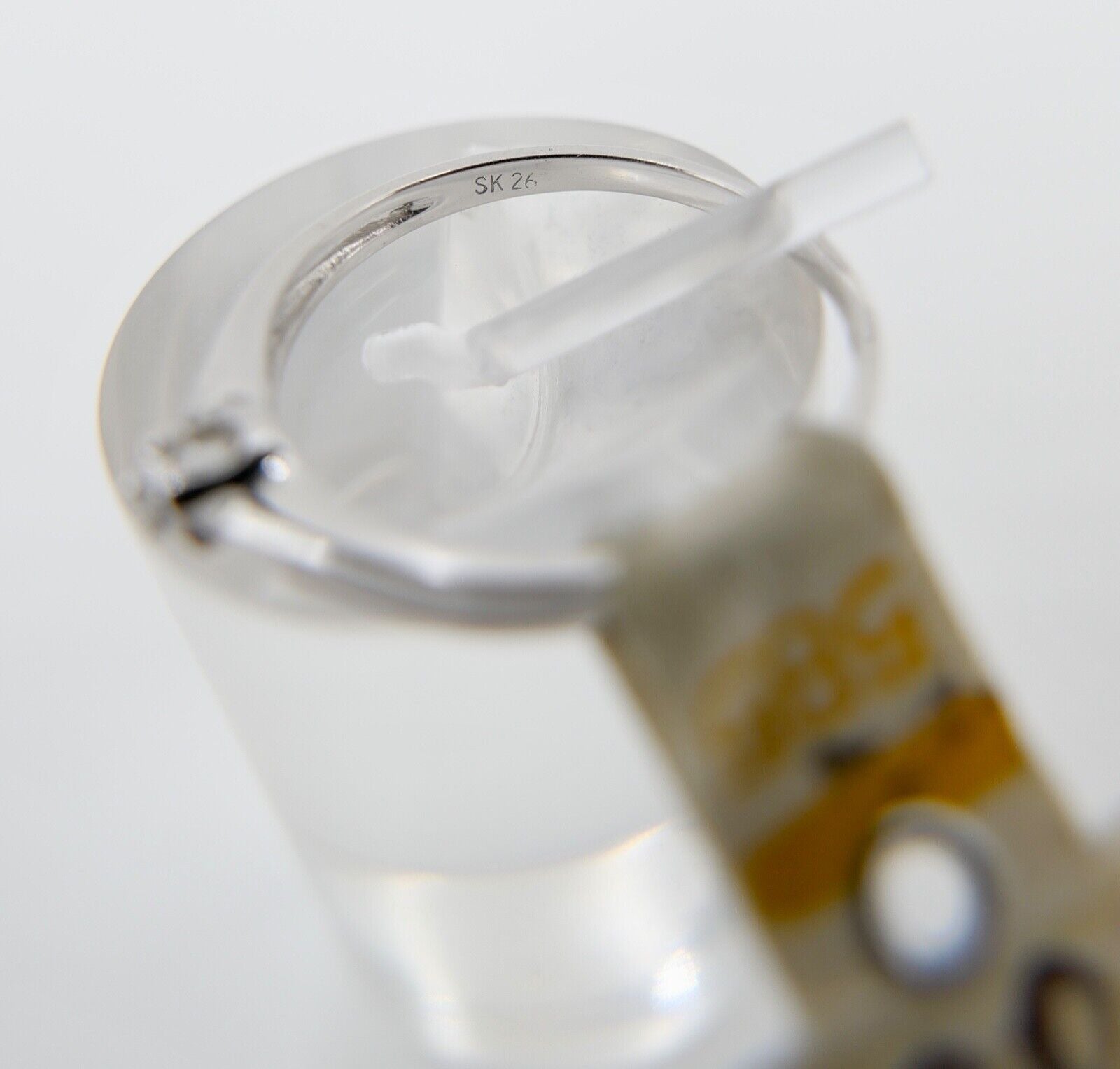 - NEU - 90er Jahre Solitär Ring Weißgold Gold 585 14K Brillant 0,015 Ct Gr. 52 - Antikhandel-Stuttgart