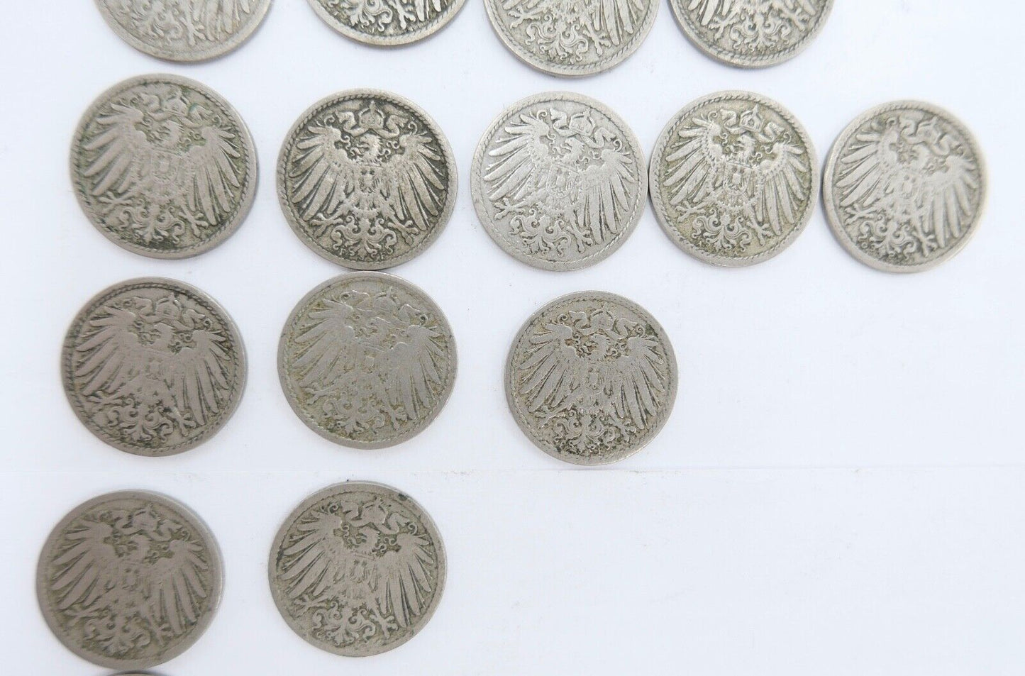 33x 5 Pfennig 1890 - 1905 A D E F G J großer Adler Jäger J.12 ss - stg - Antikhandel-Stuttgart