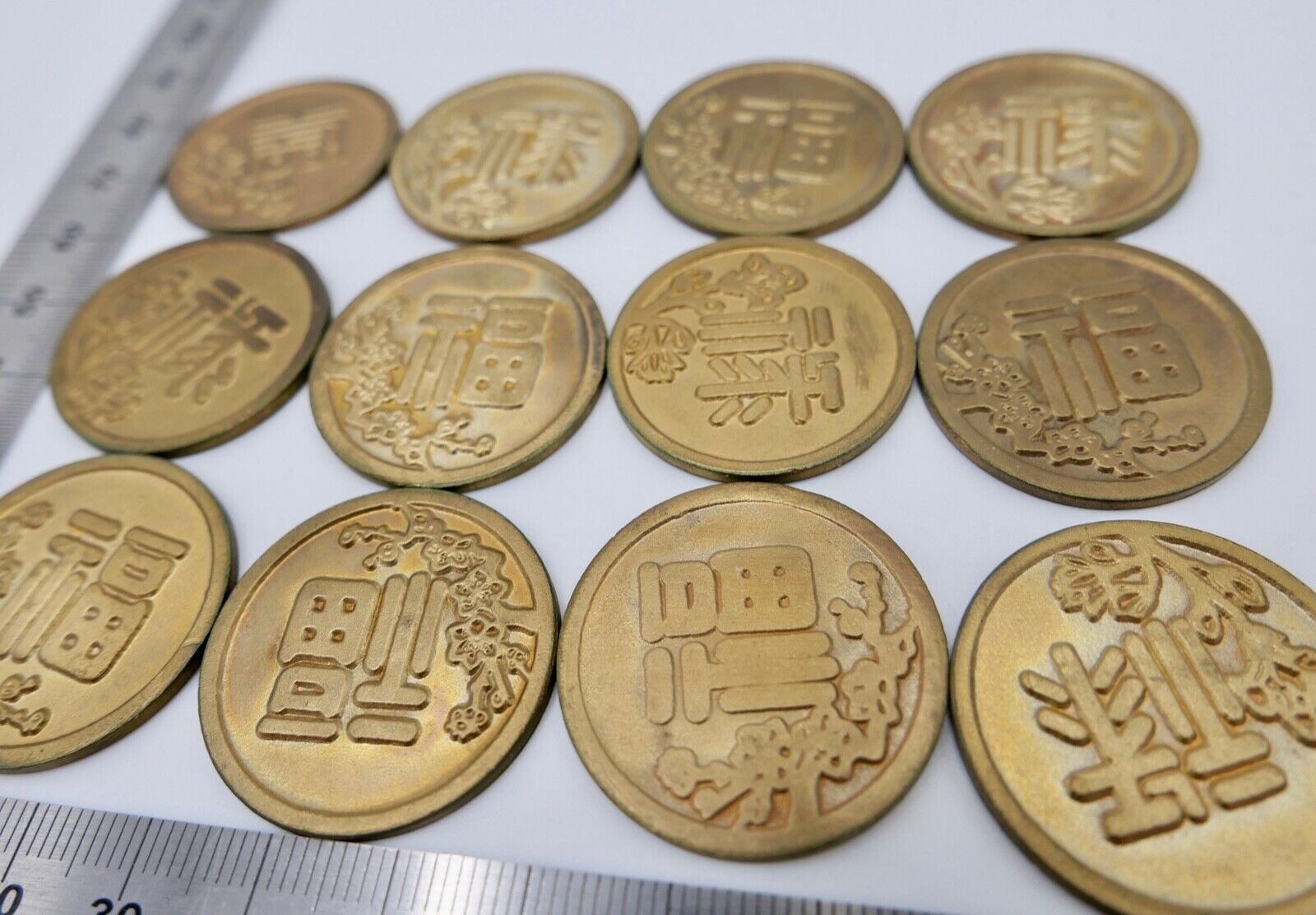 12x China Token Tierkreiszeichen Medaillen Posten - Antikhandel-Stuttgart