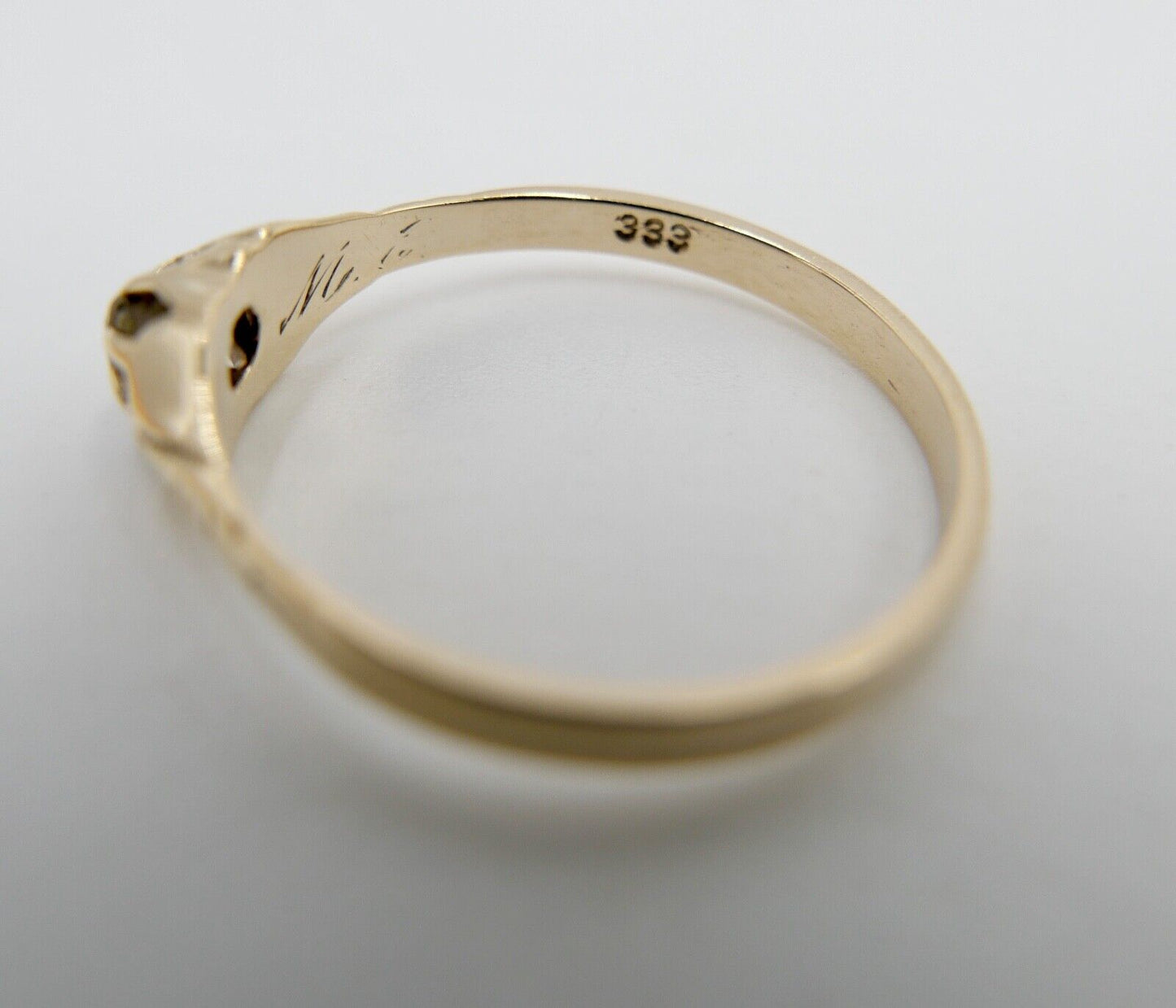 Antik um 1900 Jugendstil Solitär Ring Gold 333 Diamant Damenring Gr. 58 - Antikhandel-Stuttgart