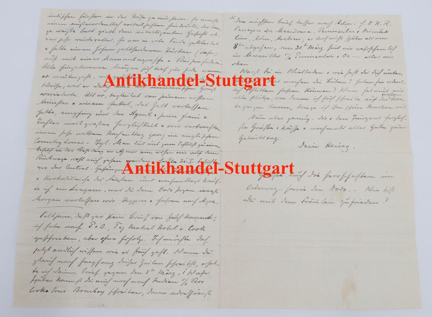 Alte Brief Telegramm Bericht KAISER BIND FAMILY HOTEL JAIPUR RAJASTHAN um 1910 - Antikhandel-Stuttgart
