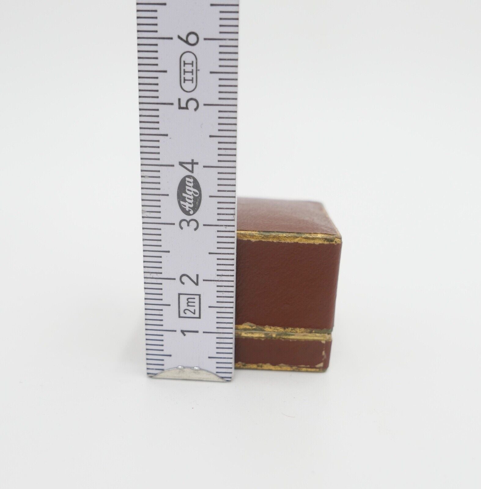 antikes Ringetui 3,5x4x2,8 cm Braun Etui Box Aufbewahrung Schatulle - Antikhandel-Stuttgart